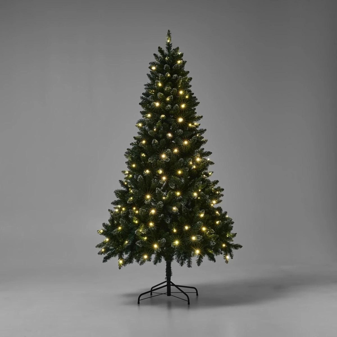 3 2.13m (7ft) Flocked Pine Prelit Christmas Tree, 3 of 7