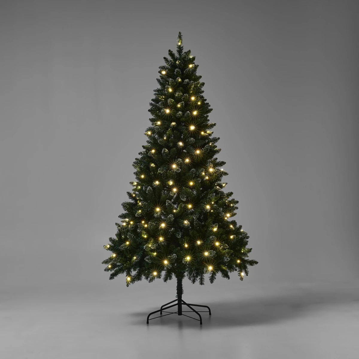 3 2.13m (7ft) Flocked Pine Prelit Christmas Tree, 3 of 7