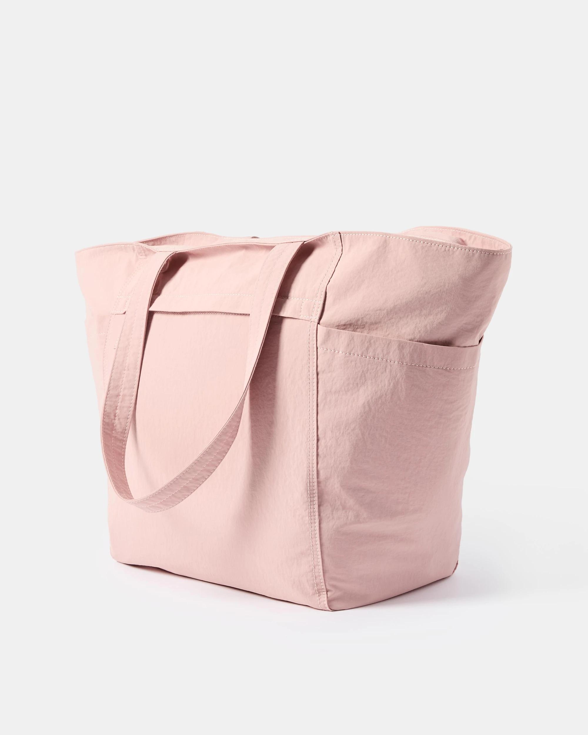 2 Large Nylon Pocket Tote Dsty Pink, 2 of 4