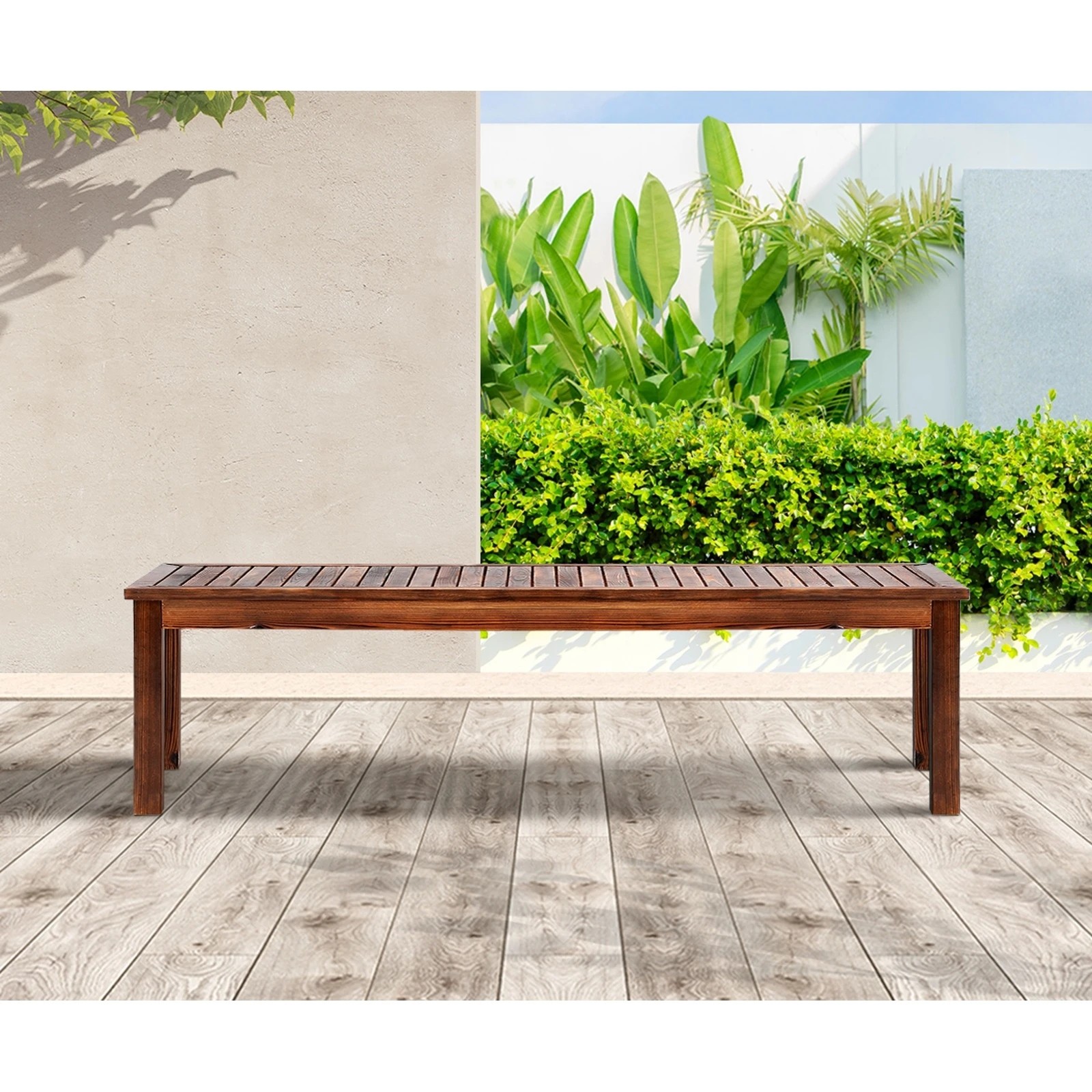 8 Livsip 150cm Garden Bench Outdoor Slatted Seat
 - Charcoal, 8 of 9