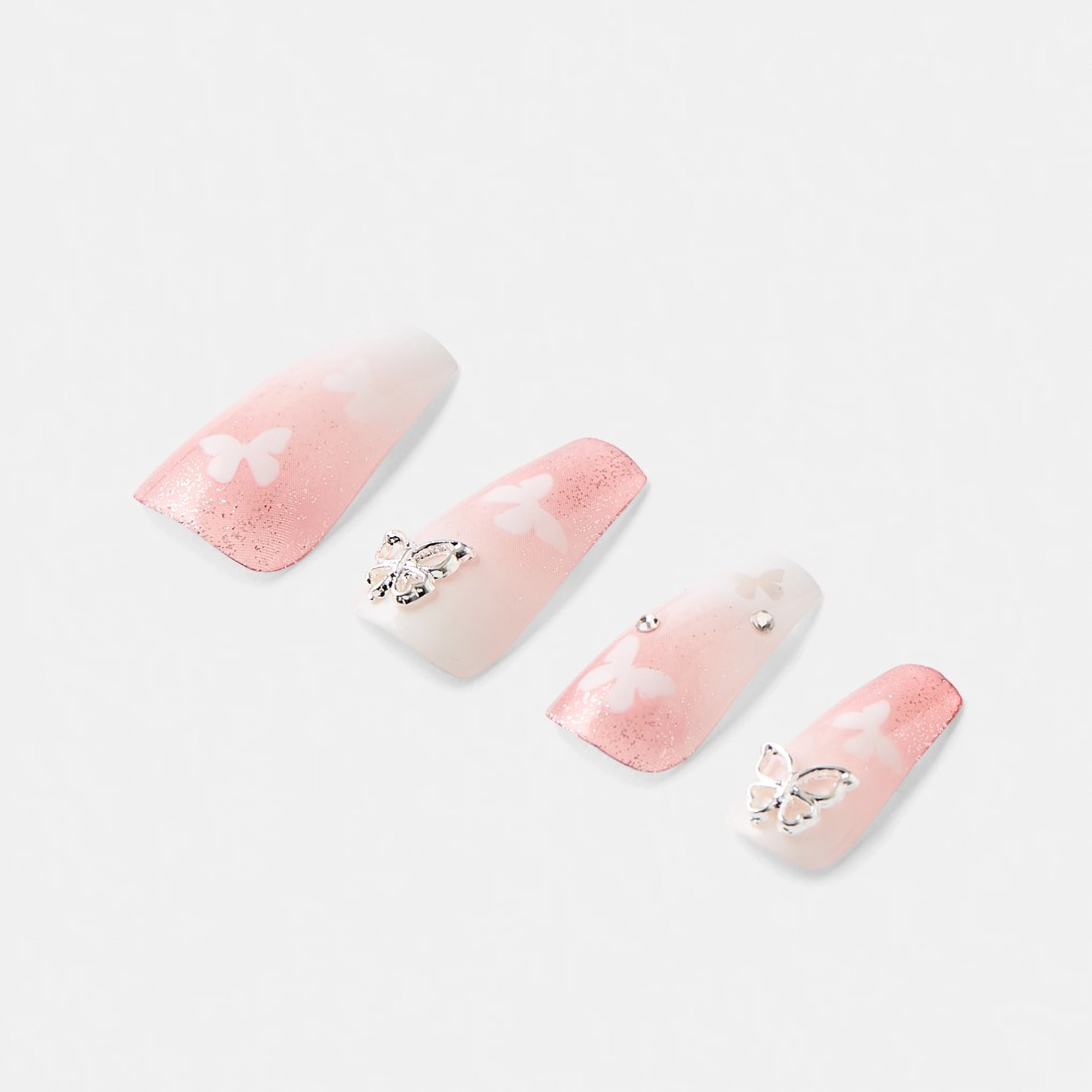 5 OXX Cosmetics 24 Pack Artificial Nails with Adhesive - Squareletto Shape, Butterfly, 5 of 5