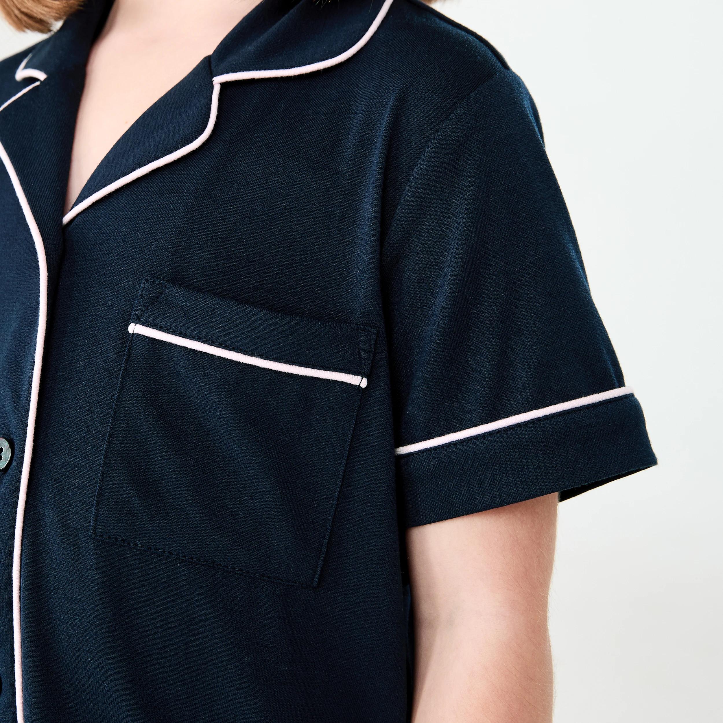 5 Short Sleeve Button Down Pyjama Set DEEP INDIGO, 5 of 8