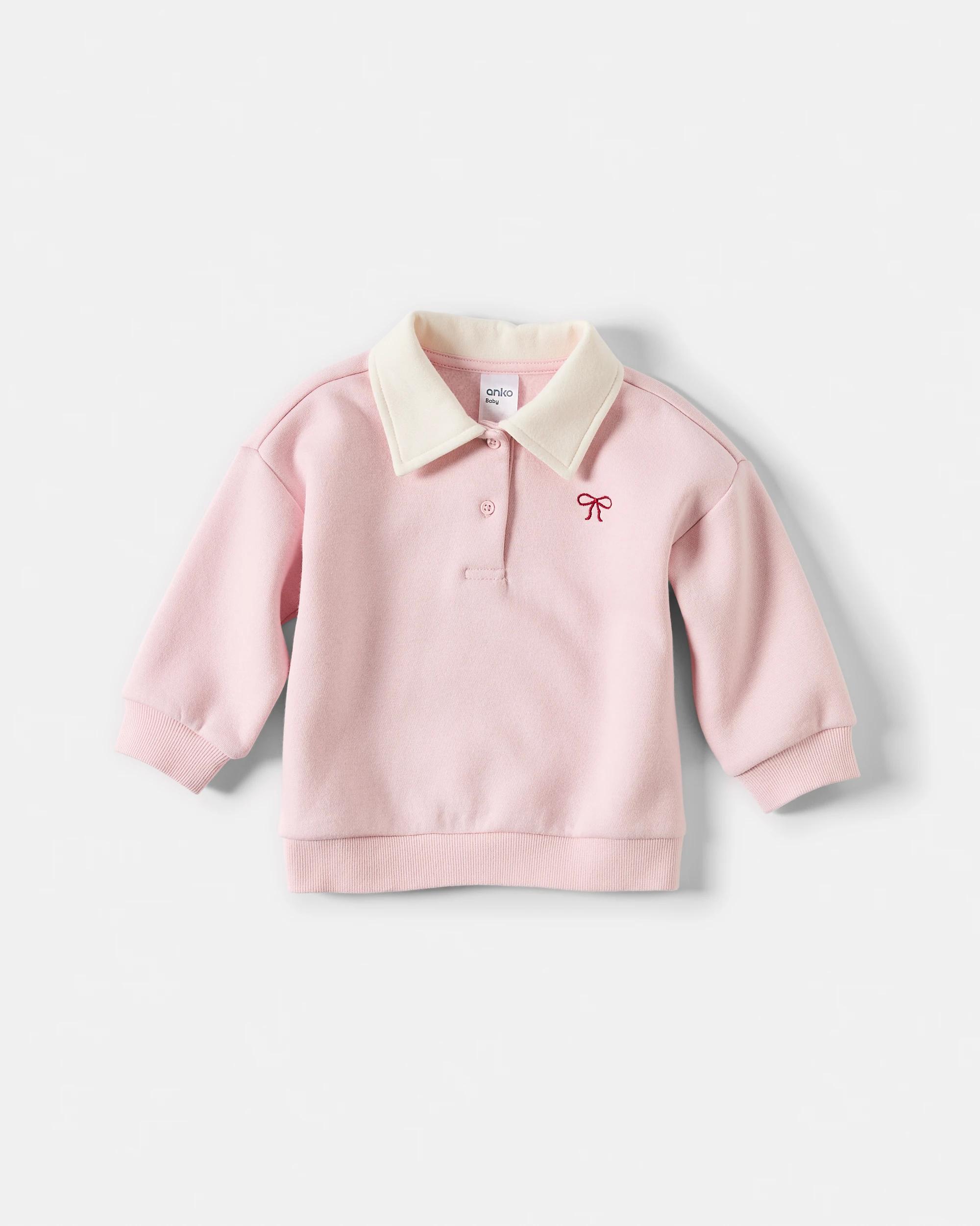 1 Australian Cotton Rugby Sweatshirt Pnk Bow, 1 of 3