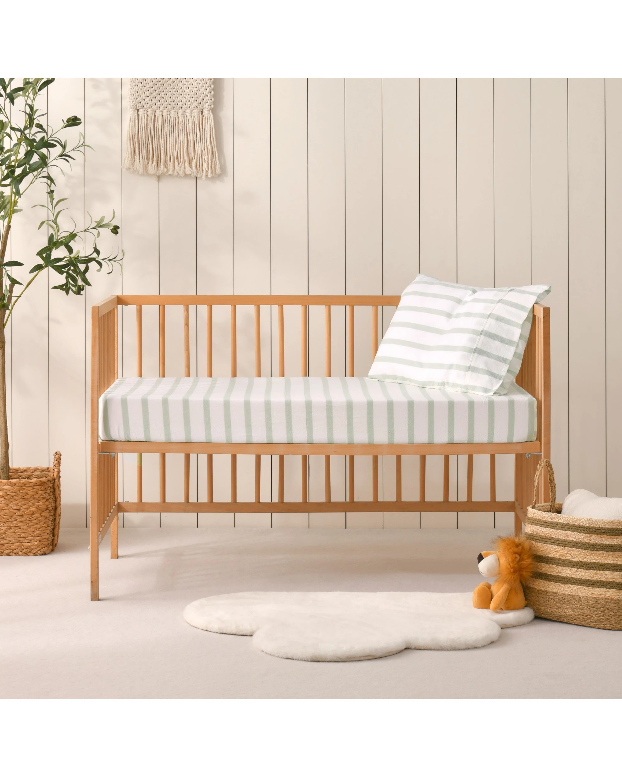 6 Dreamaker Baby Bask Washed Cotton Yarn Dyed Stripe Combo Set - COT Size - Sage, 6 of 7
