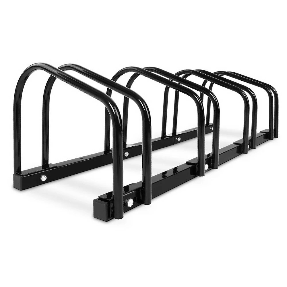 1 Weisshorn 4 Bike Stand Rack Bicycle Storage Floor Parking Holder Cycling - Black, 1 of 9