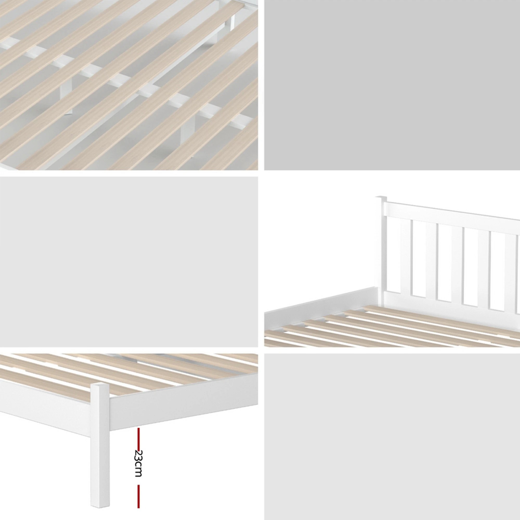 6 Giselle Single Mattress and Artiss Bed Frame SetSolid Pine with 16cm Mattress - Single Bed - Multi, 6 of 9