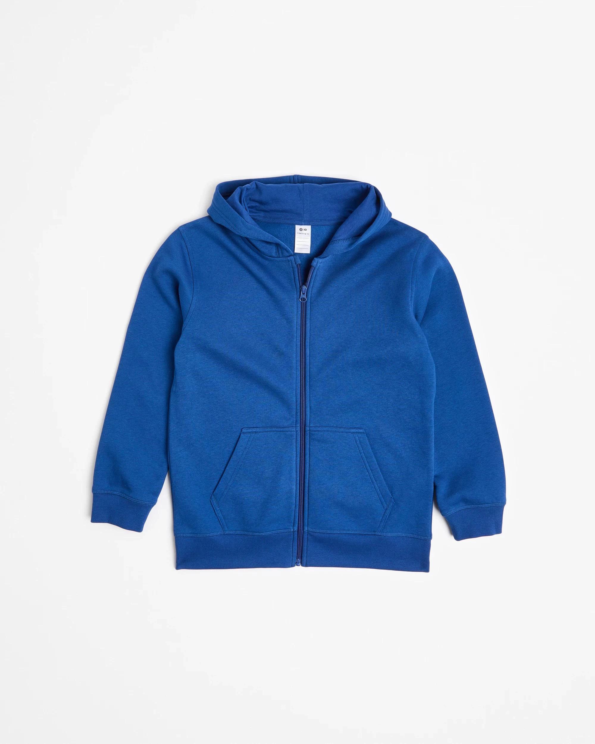 1 Target Australian Cotton Blend School Zip Through Fleece Jumper ROYAL BLUE, 1 of 3