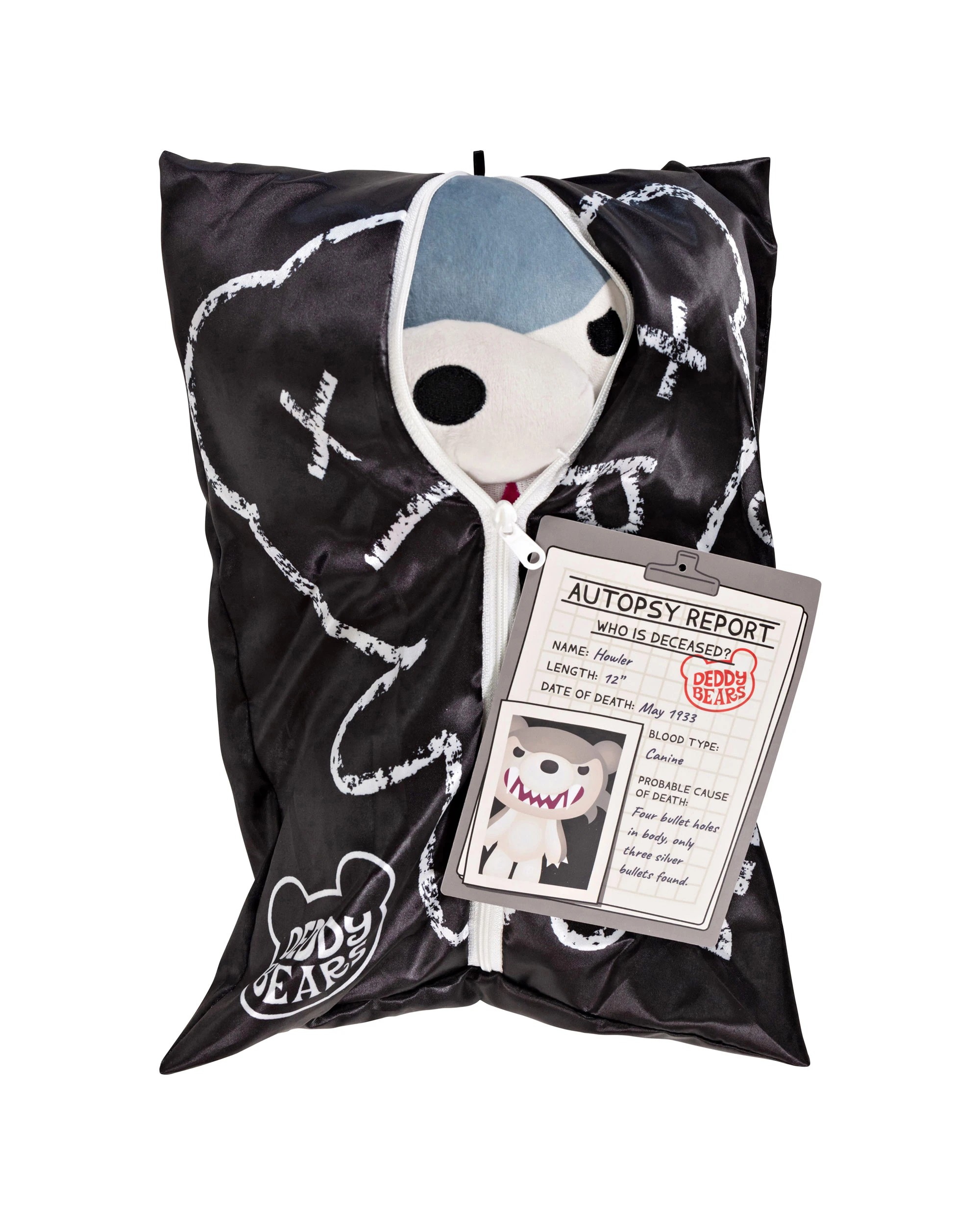 2 Deddy Bears - Howler Halloween Bear in Bag, Plush Toy, Grey, 30cm (Height) - Grey, 2 of 4