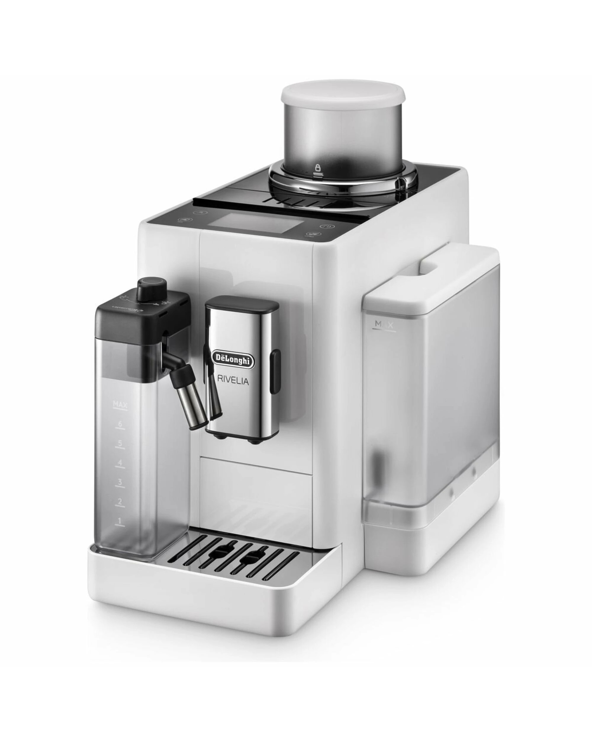 2 DeLonghi Rivelia Fully Automatic Coffee Machine - White - WHITE, 2 of 5