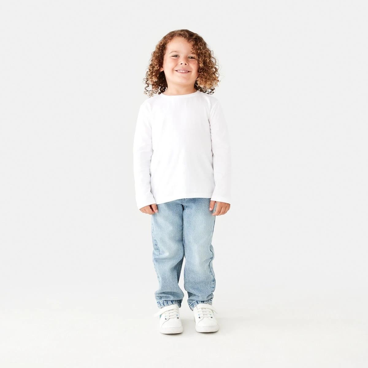 5 Straight Leg Denim Jeans MID WASH, 5 of 8
