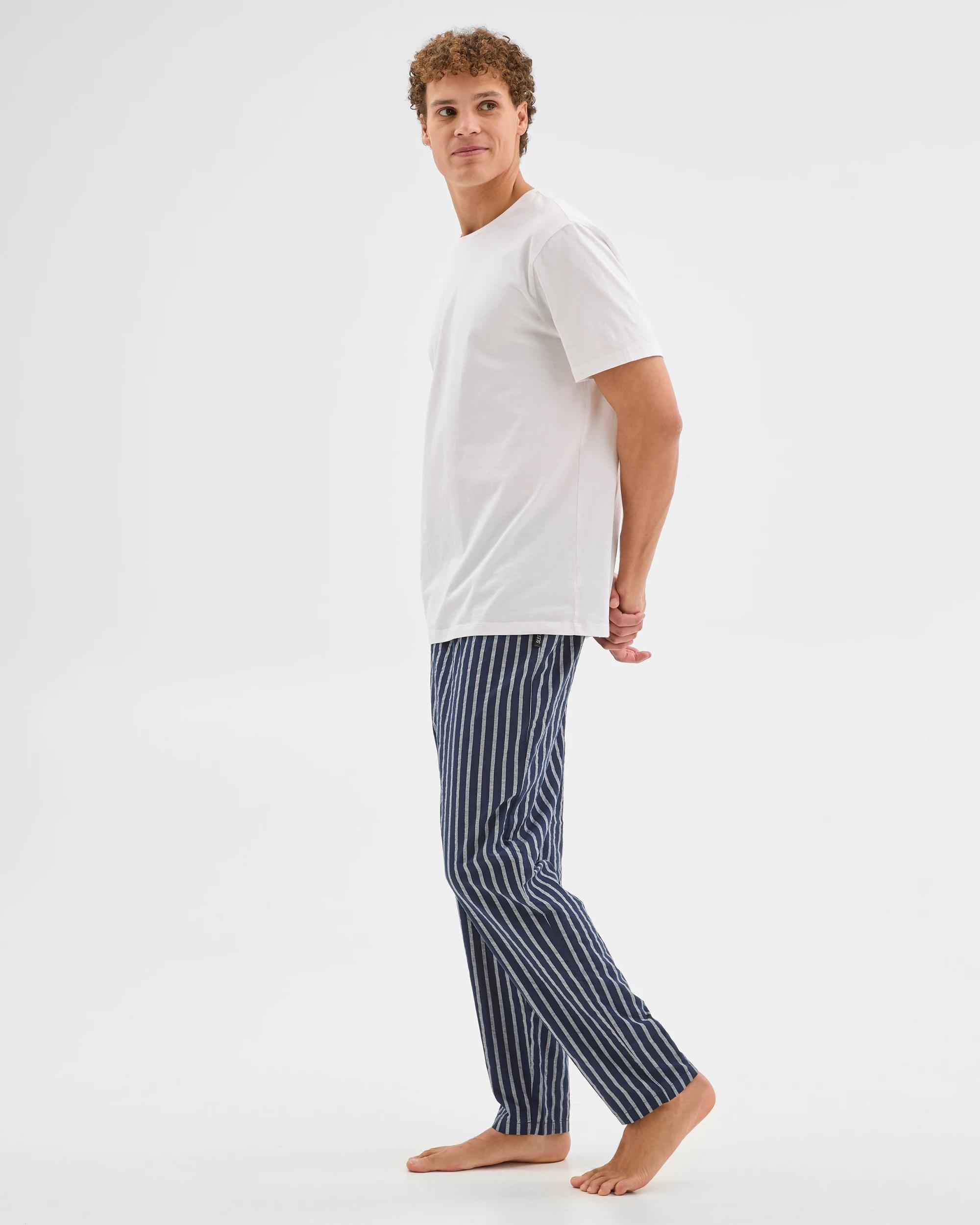 5 Australian Cotton Poplin Sleep Lounge Pants -  Maxx NAVY BLUE STRIPE, 5 of 6