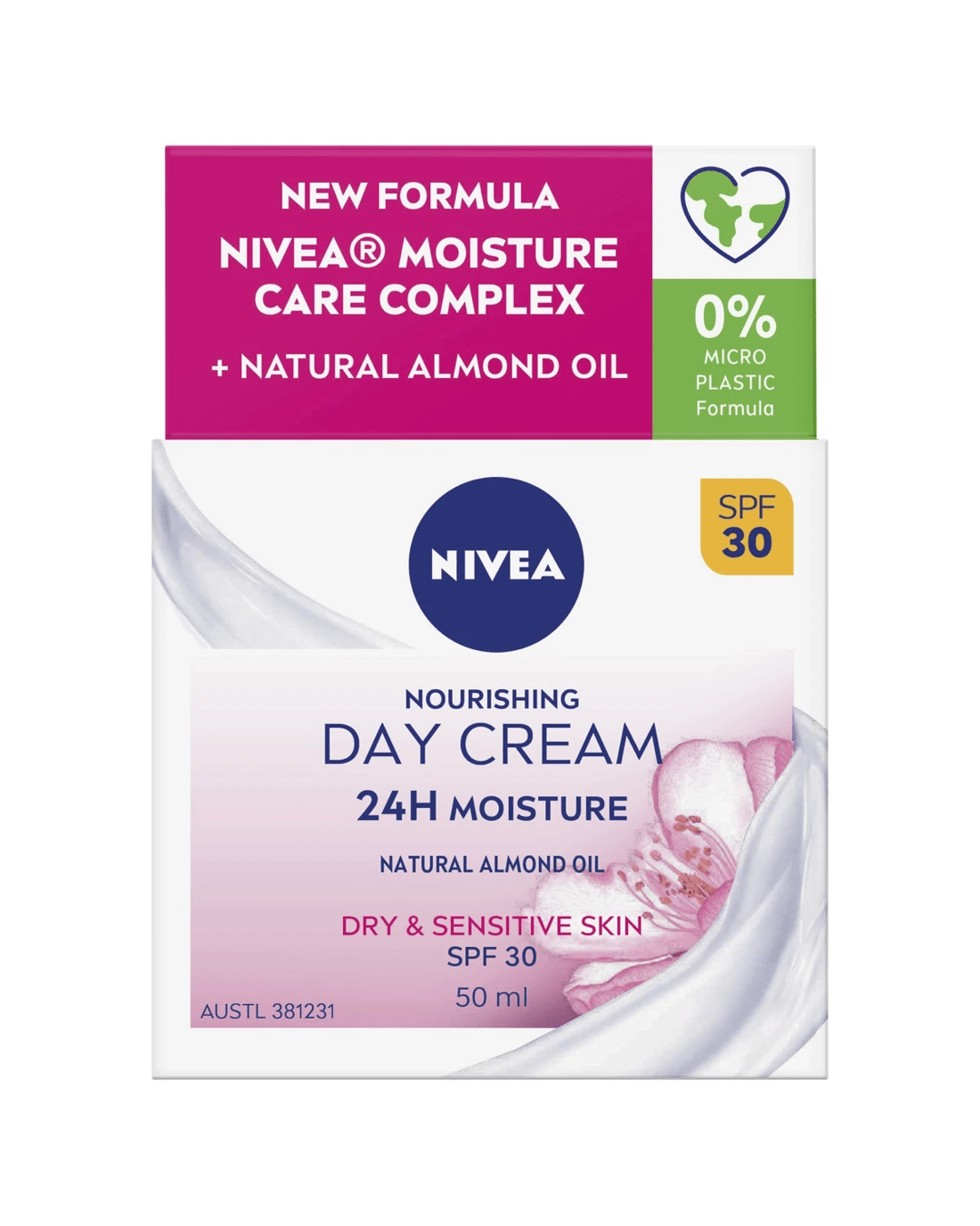 1 Nivea Nourishing Day Cream SPF 30 50ml - Natural Almond Oil, 1 of 9