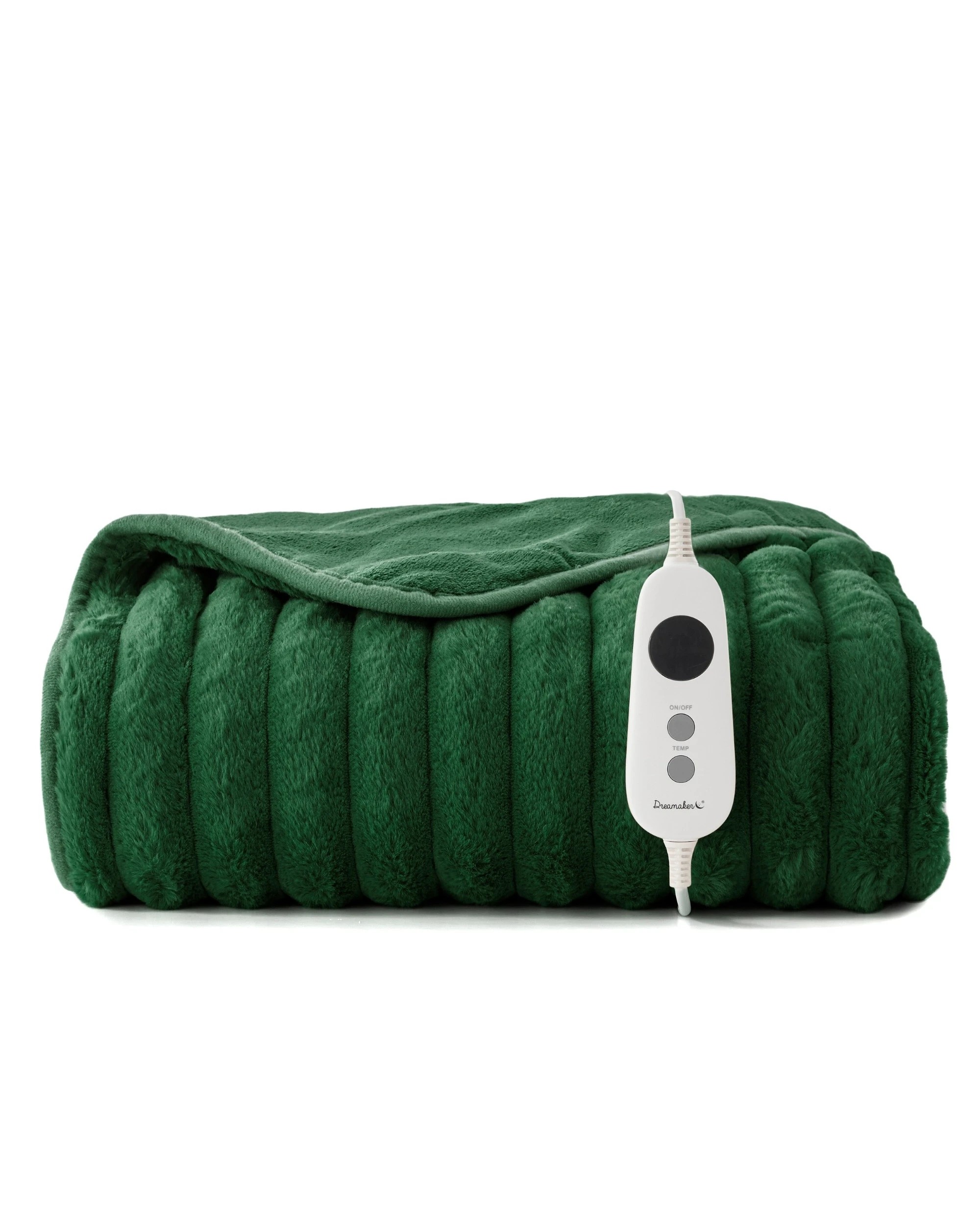 2 Dreamaker Cirra Chunky Embossed Fleece Heated Throw 130x160cm - Emerald Green, 2 of 10