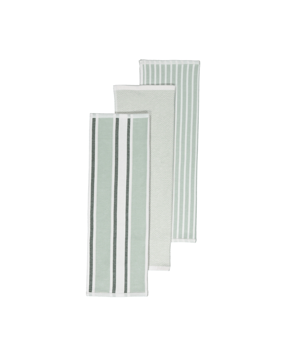 3 Pack Green Stripe Tea Towels