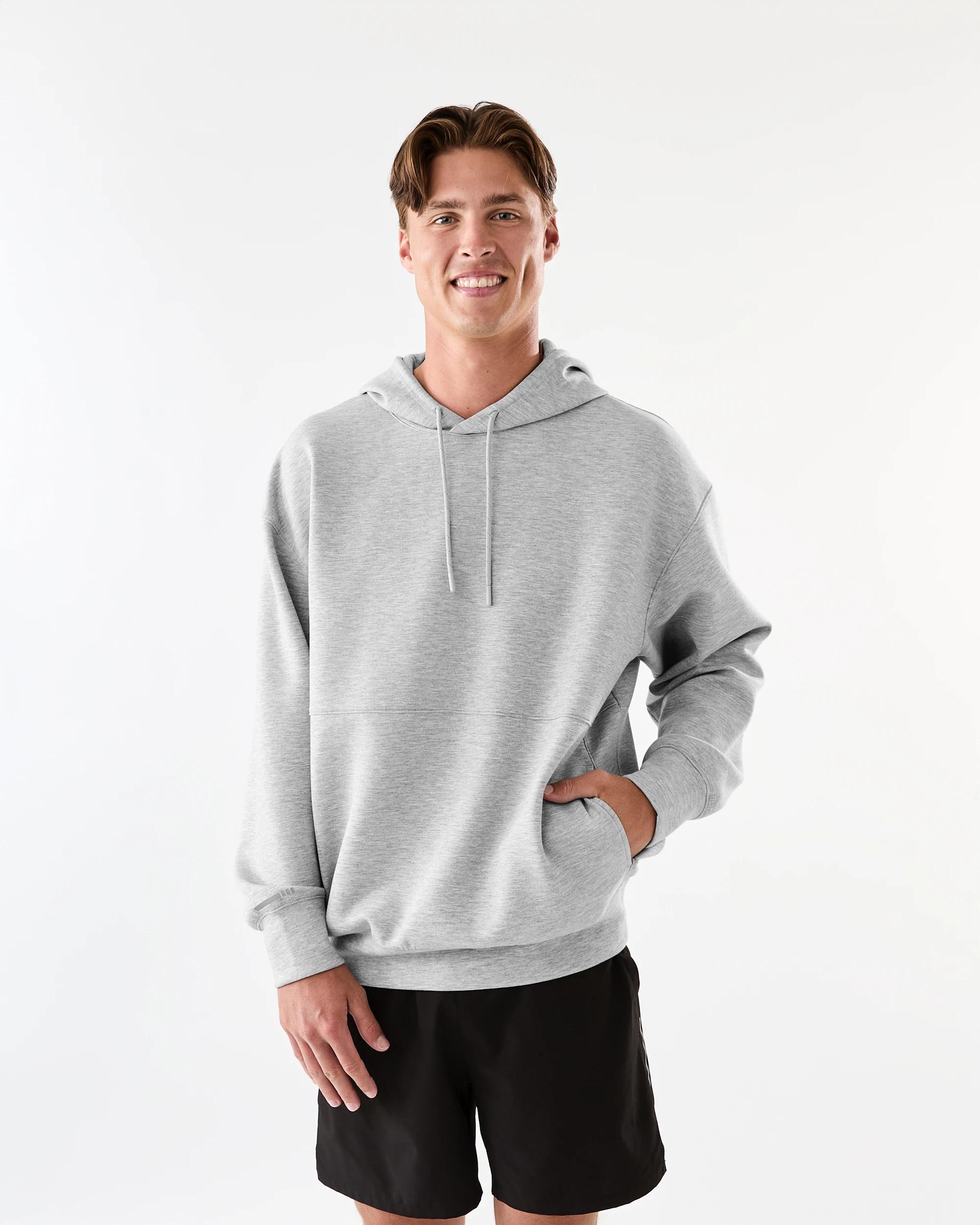 1 Active Mens Relaxed Scuba Hoodie Grey Marle, 1 of 7