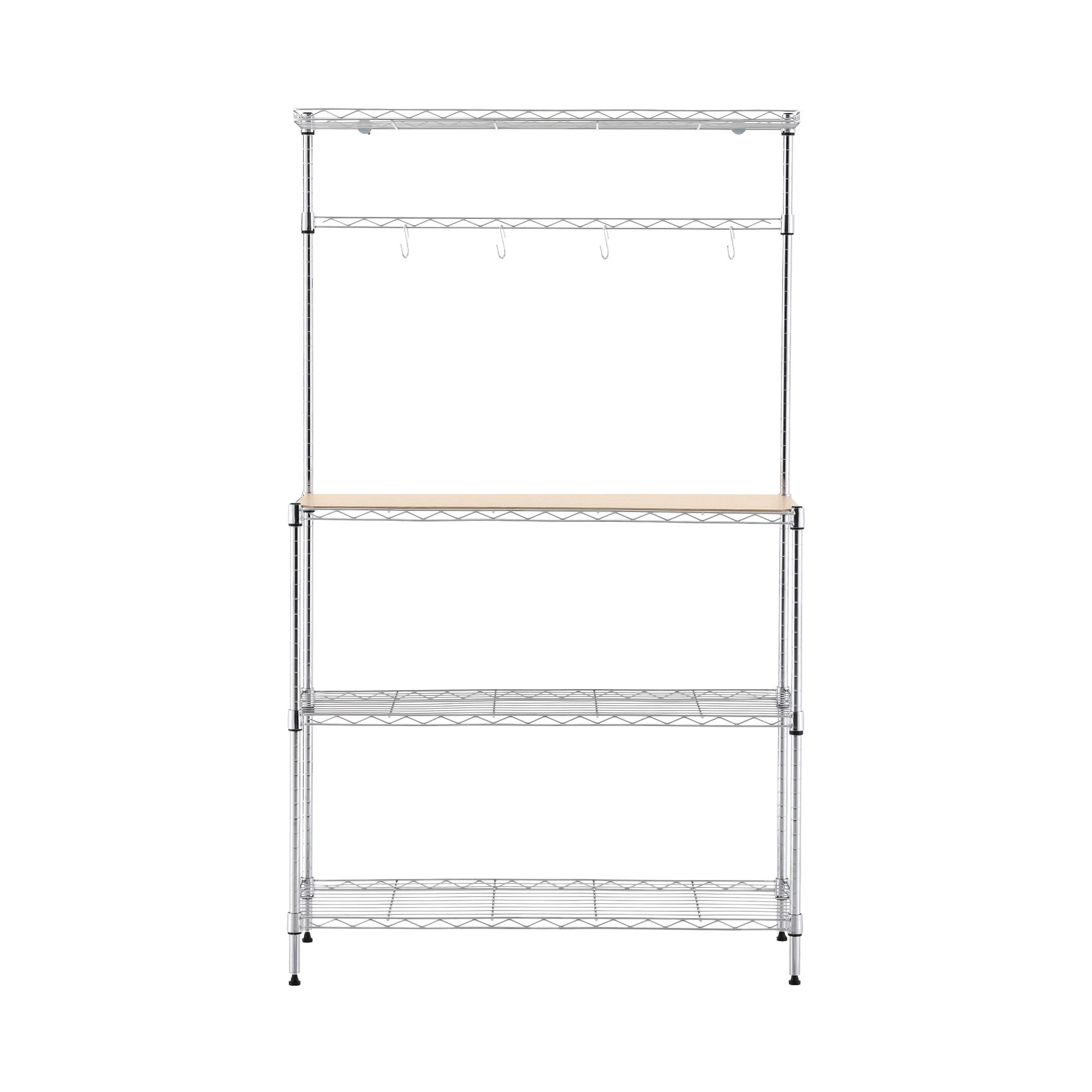 3 Artiss 4-Tier Metal Kitchen Rack Shelf Silver Storage Shelves Organizer Freestanding Microwave Stand - Silver, 3 of 9