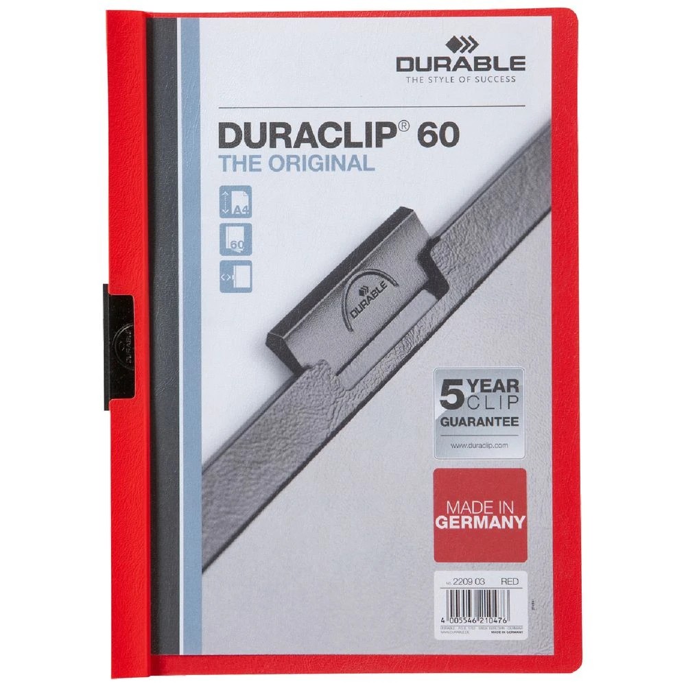 1 Durable A4 Duraclip 60 Clamp File Red, 1 of 1