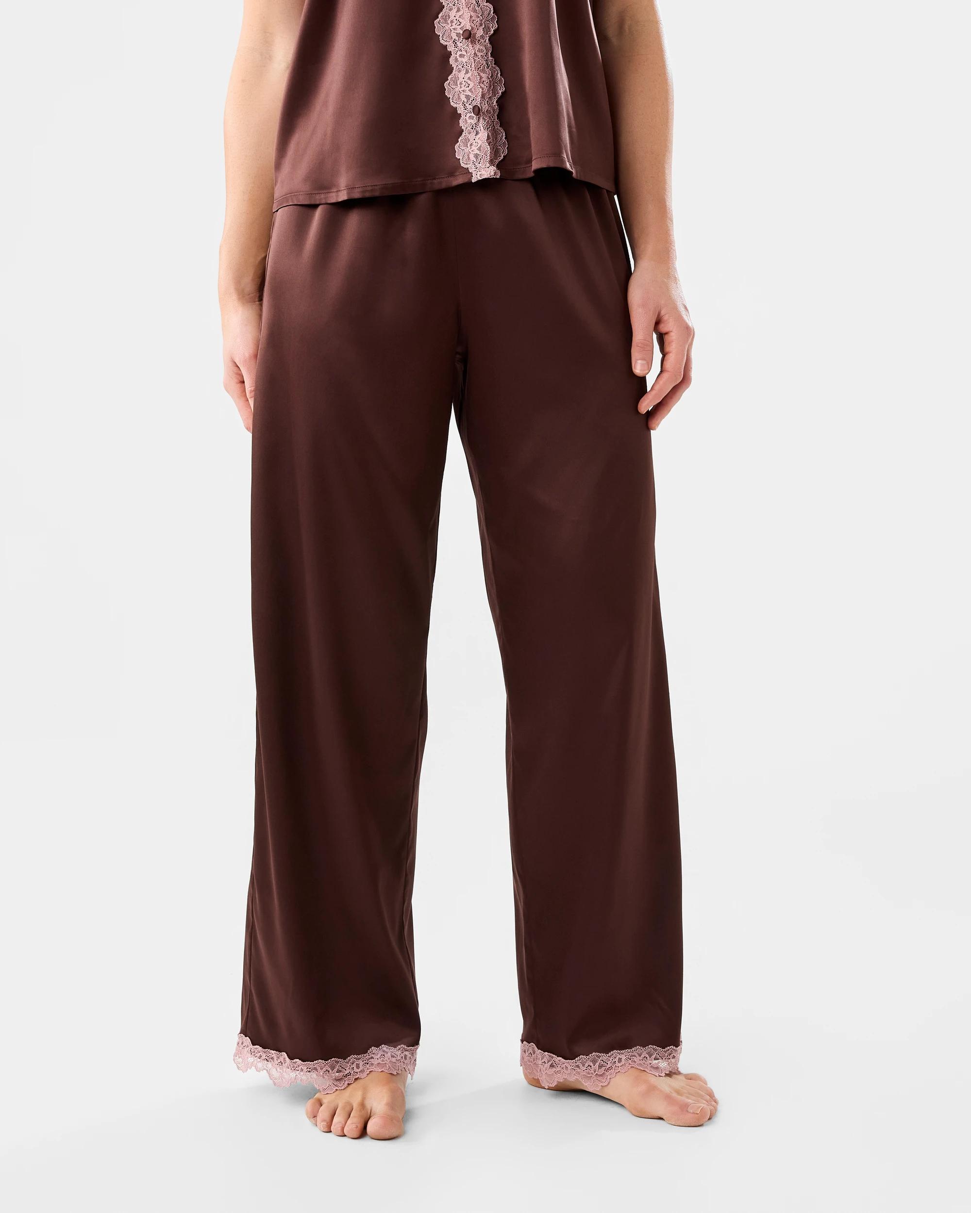 1 Satin Lace Pants Choc Chip, 1 of 3