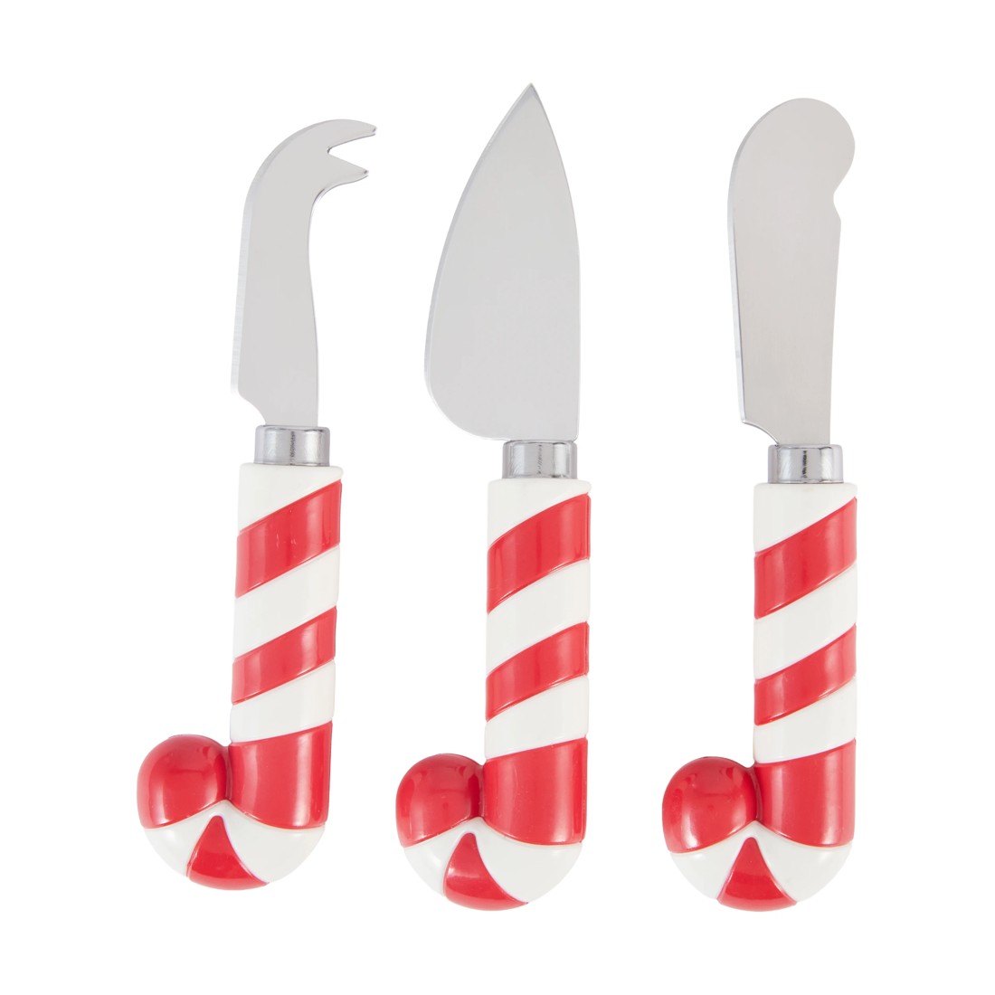 3 3 Pack Red Candy Stripe Cheese Knives, 3 of 6