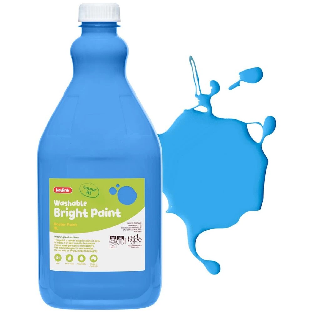 1 Kadink Bright Poster Paint 2L Light Blue, 1 of 2