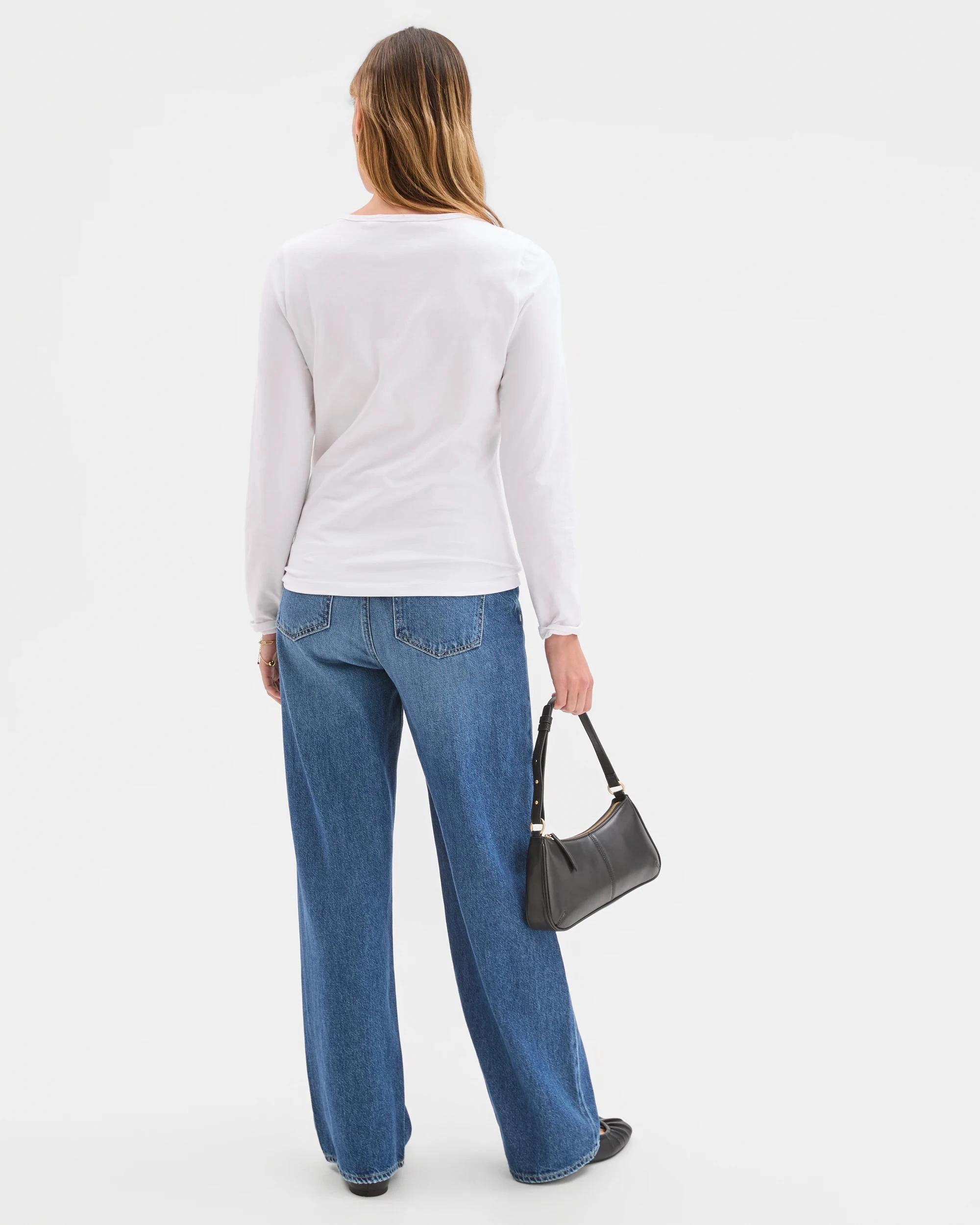 5 Target Woman Australian Cotton Long Sleeve Stretch Crew T-Shirt WHITE, 5 of 5