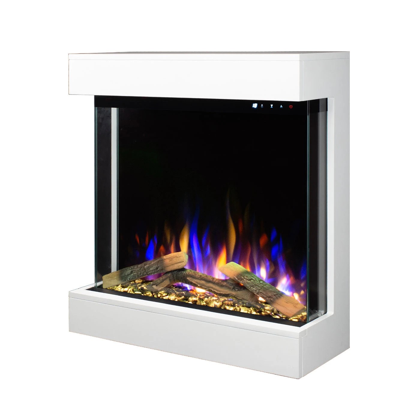 2 Moda Living Legato Floating 3-Sided Wall Mounted Electric Fireplace - White, 2 of 3
