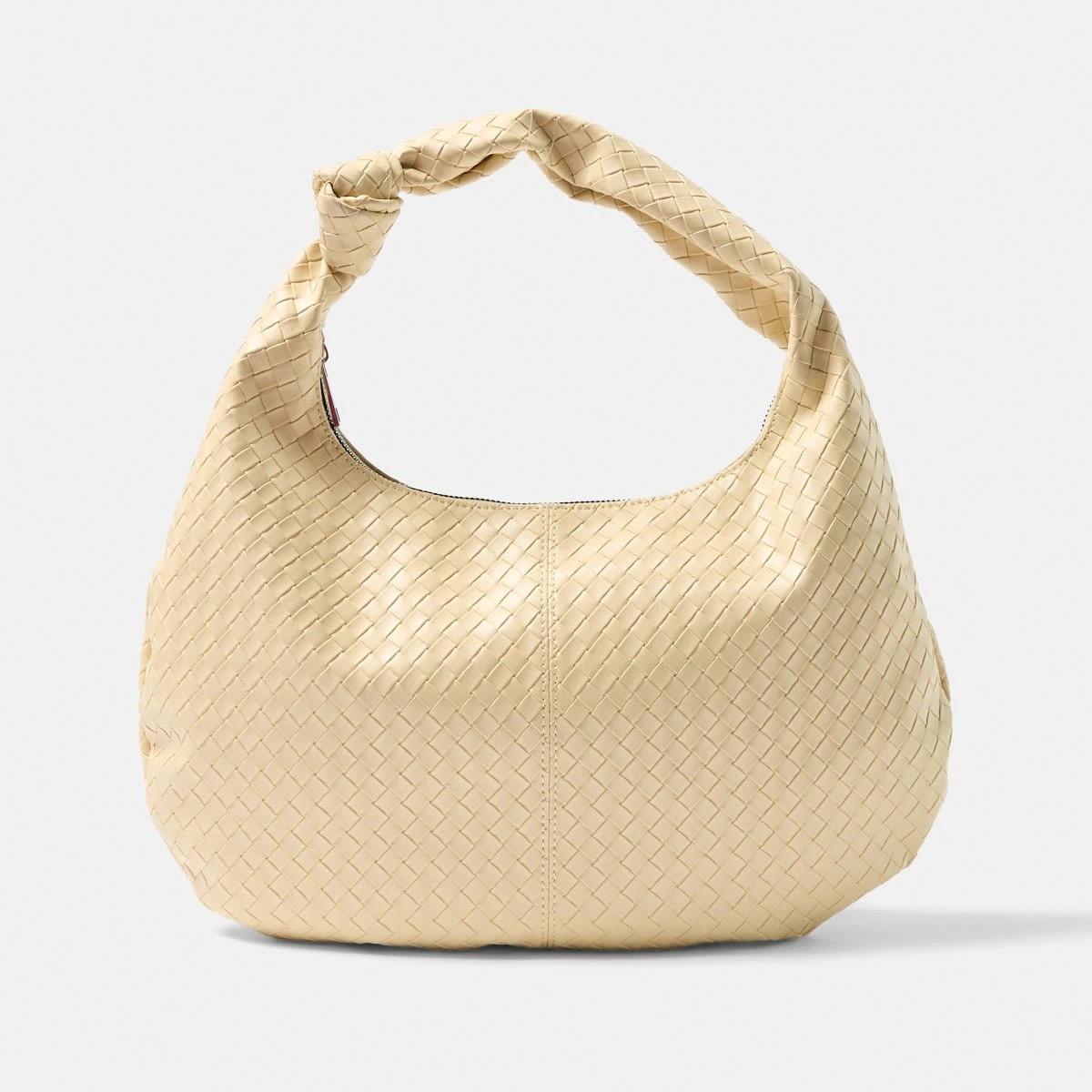 1 Weave Shoulder Bag LEMON CREAM, 1 of 4
