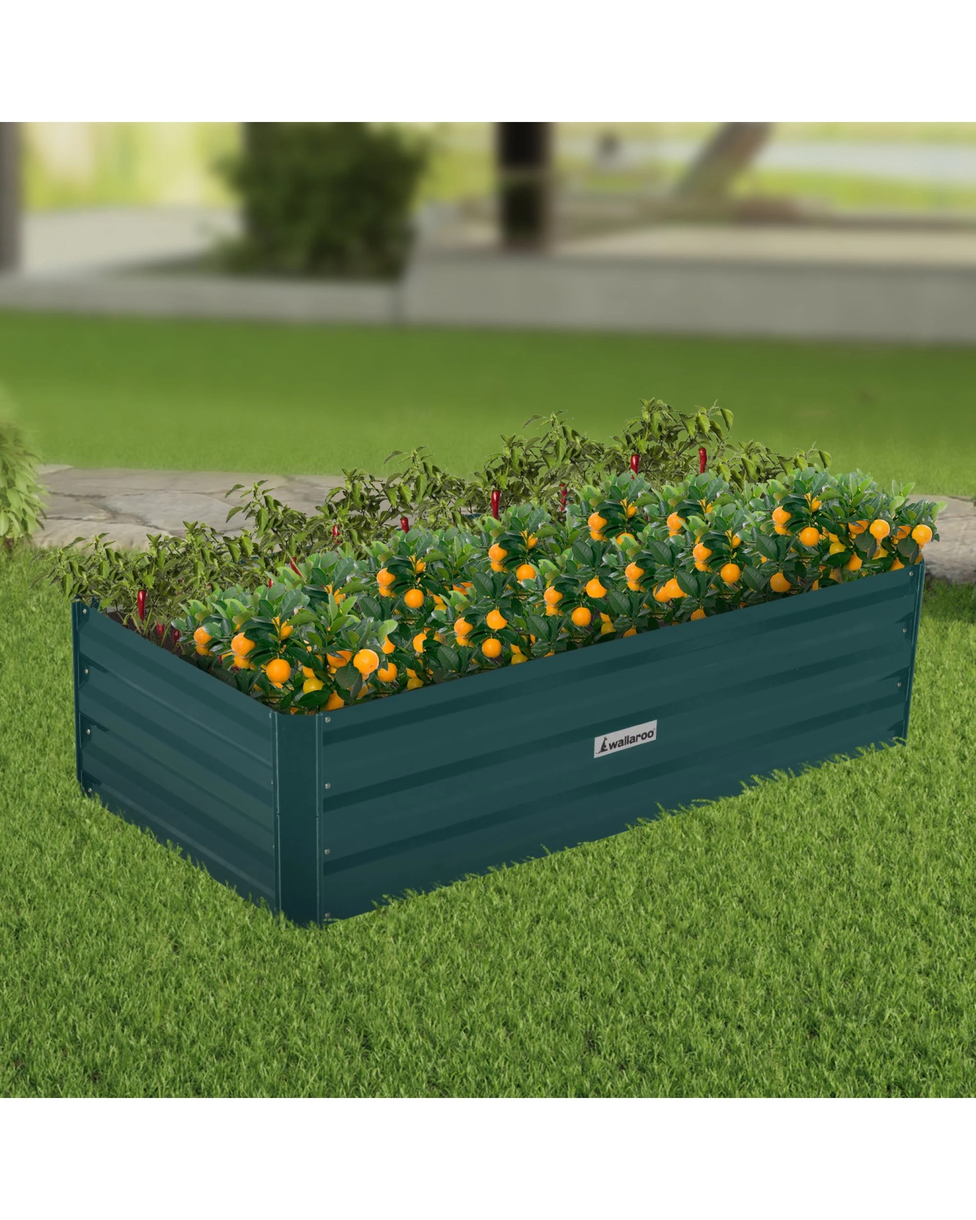 3 Wallaroo Galvanized Steel Raised Garden Bed 120 x 60 x 30cm Plants Vegetables Herbs Flowers - Green, 3 of 6