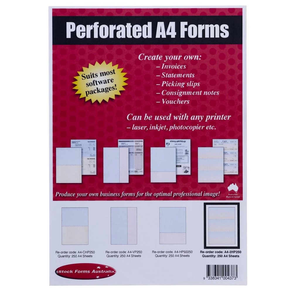2 Rediform A4 Laser Form Perforated Thirds Paper 250 Sheets, 2 of 3