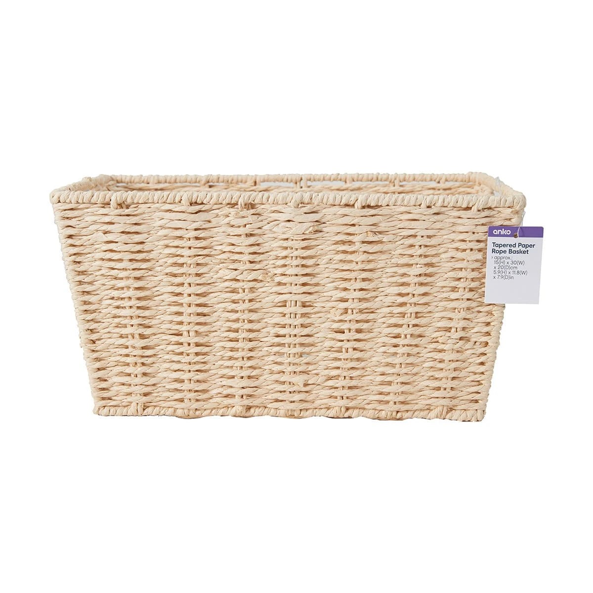 7 Rectangle Tapered Paper Rope Basket - Natural, 7 of 7