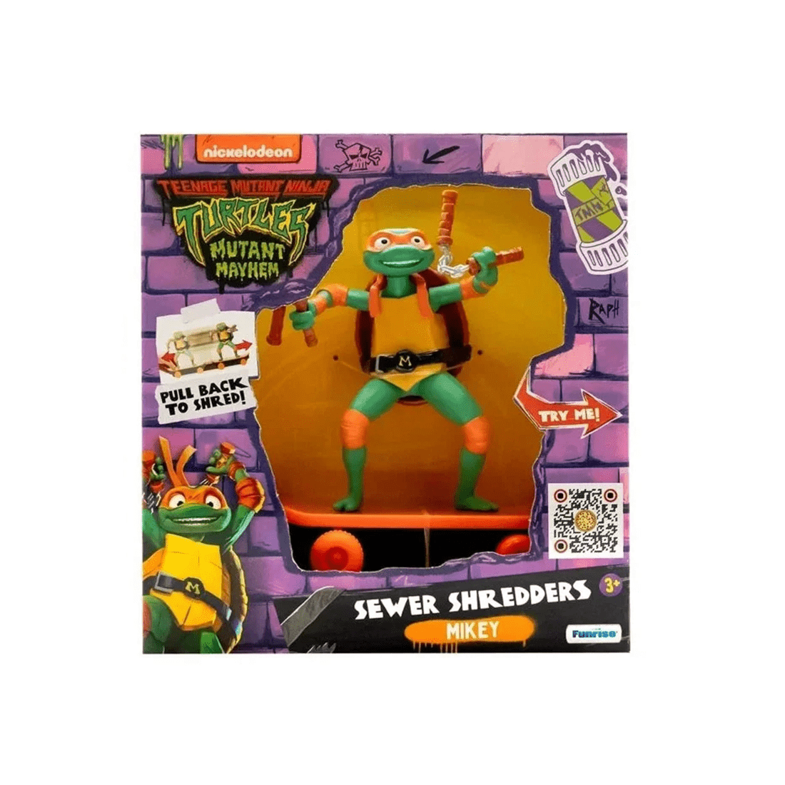 1 Funrise Teenage Mutant Ninja Turtles Mutant Mayhem Sewer Shredders Mikey - Michaelangelo, 1 of 2