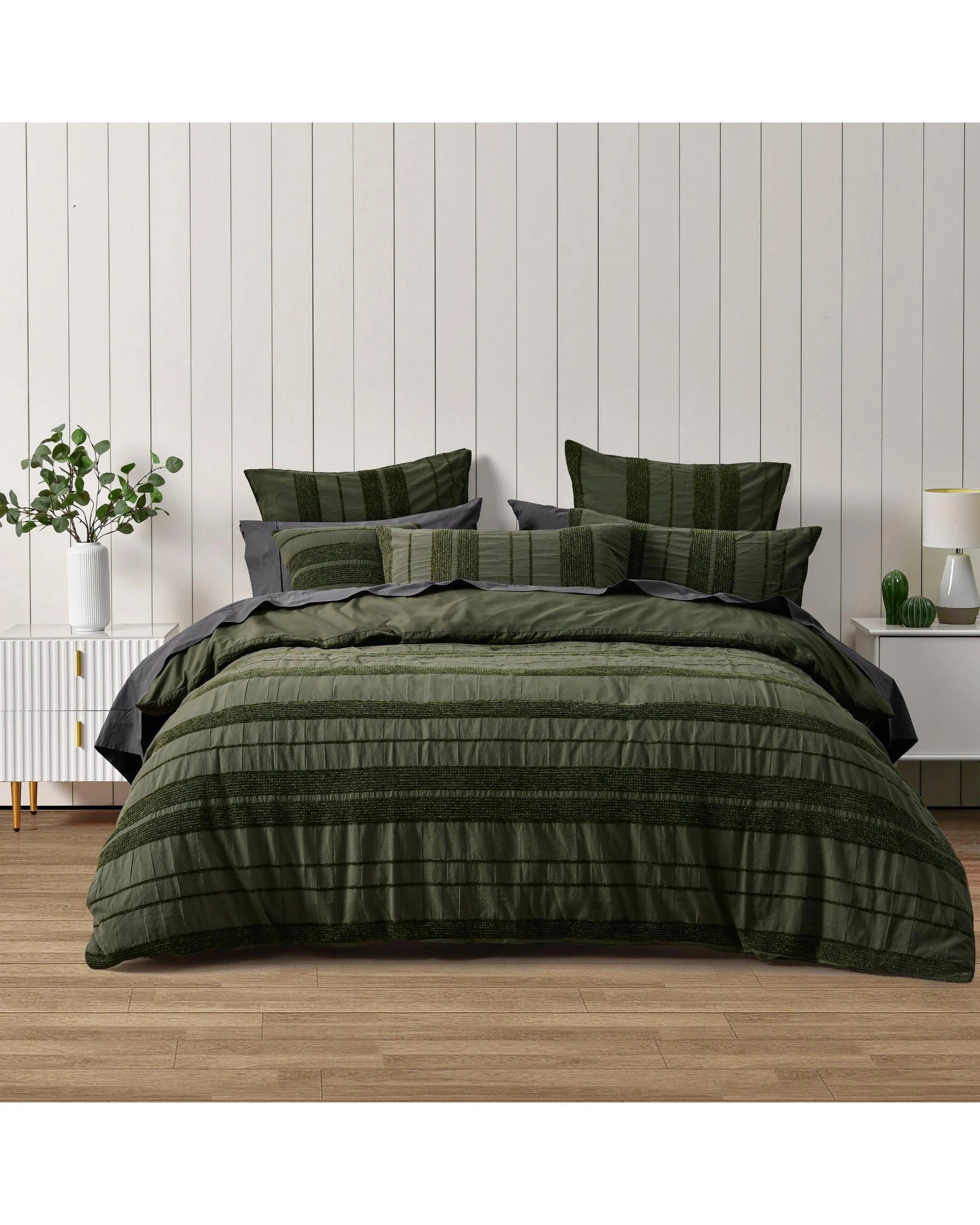 2 Bianca Avery Queen Polyester Cotton Quilt Cover & Pillowcase Set - Green, 2 of 4
