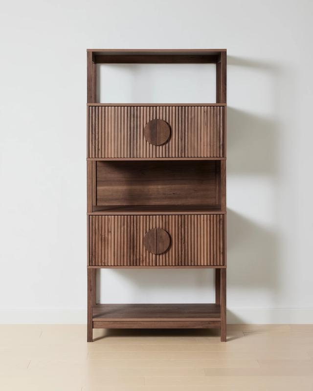 Ryan Tall Bookshelf with Doors - Wa
