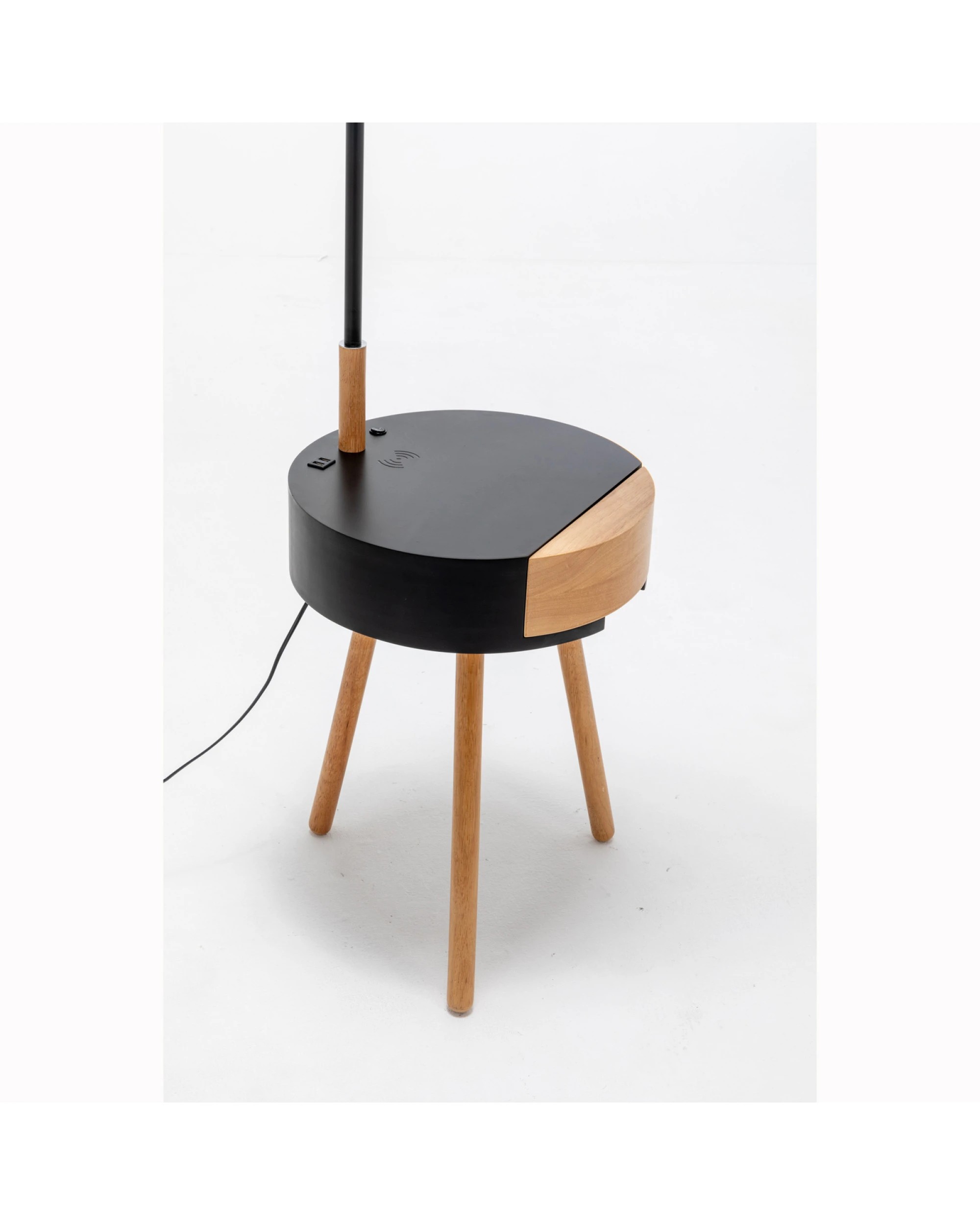 3 BR Home Florence Tripod Lamp with Shelf and Storage Drawer, 3 of 6