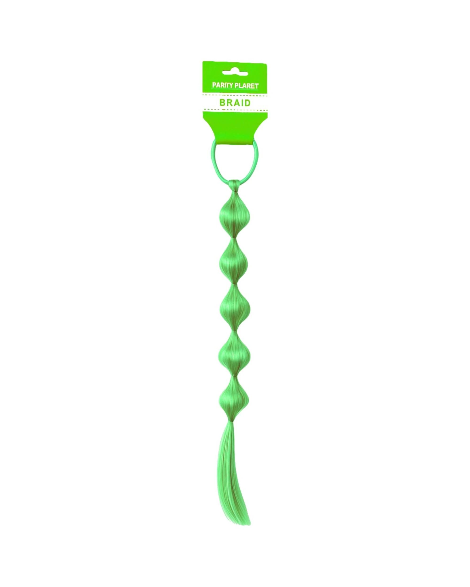 1 Party Planet Bubble Braid Hair Extension - Green, 1 of 3