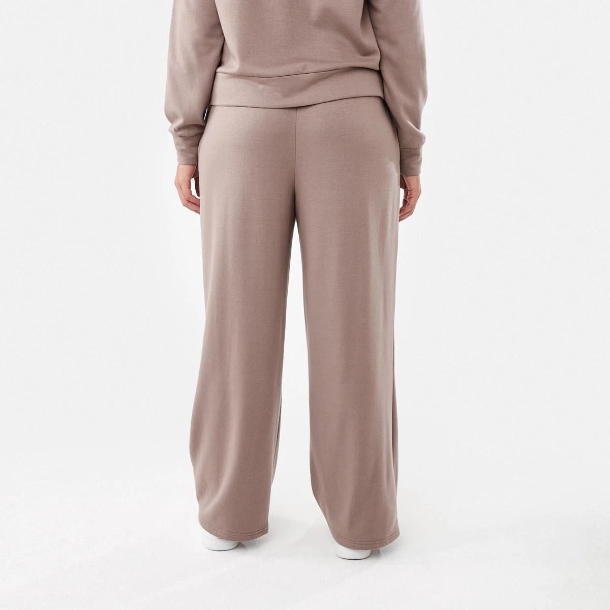 3 Soft Touch Wide Leg Trackpants Taupe Brn, 3 of 5