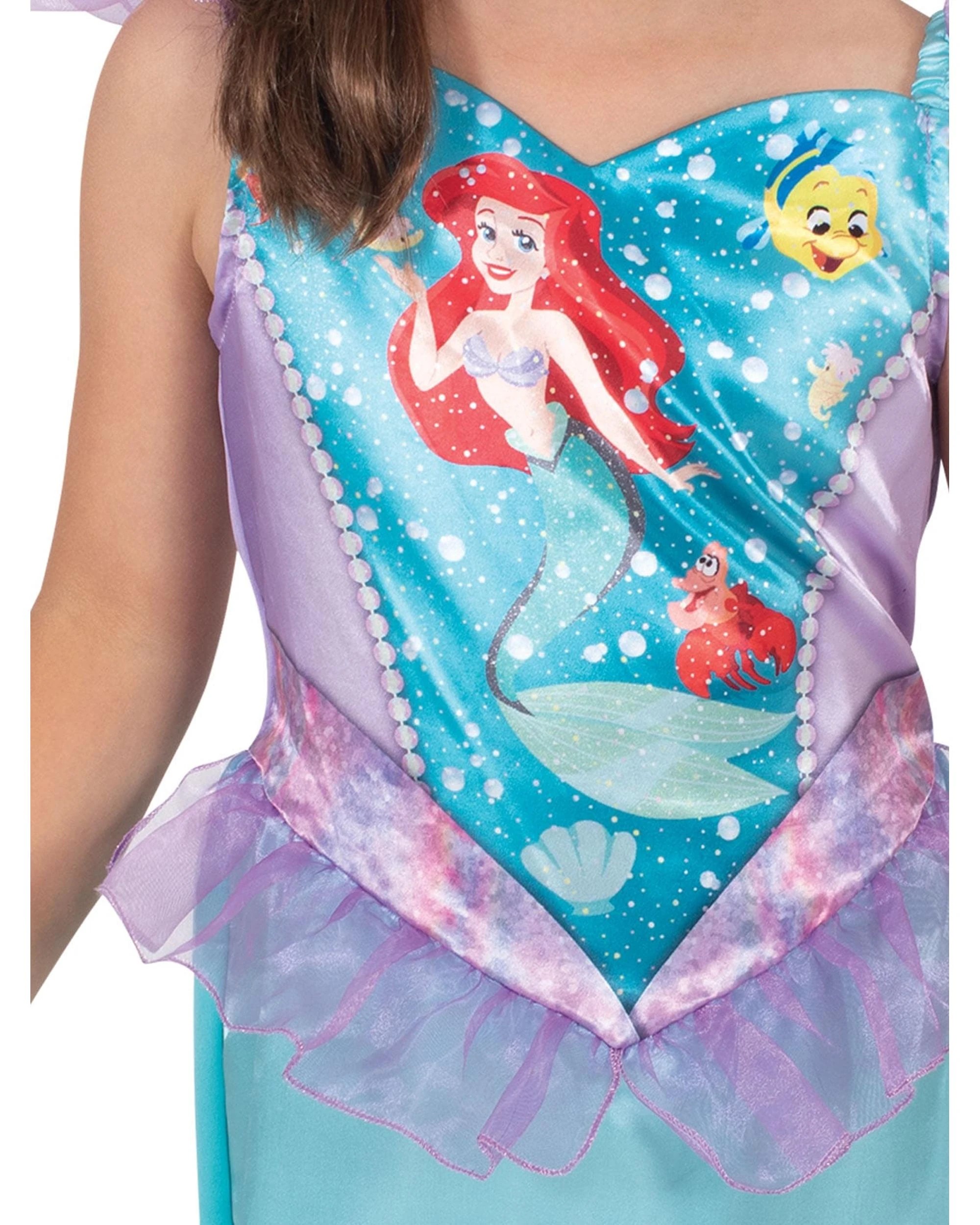 2 Disney Princess Ariel Costume and Bag Set Size 3-4 Years, 2 of 4