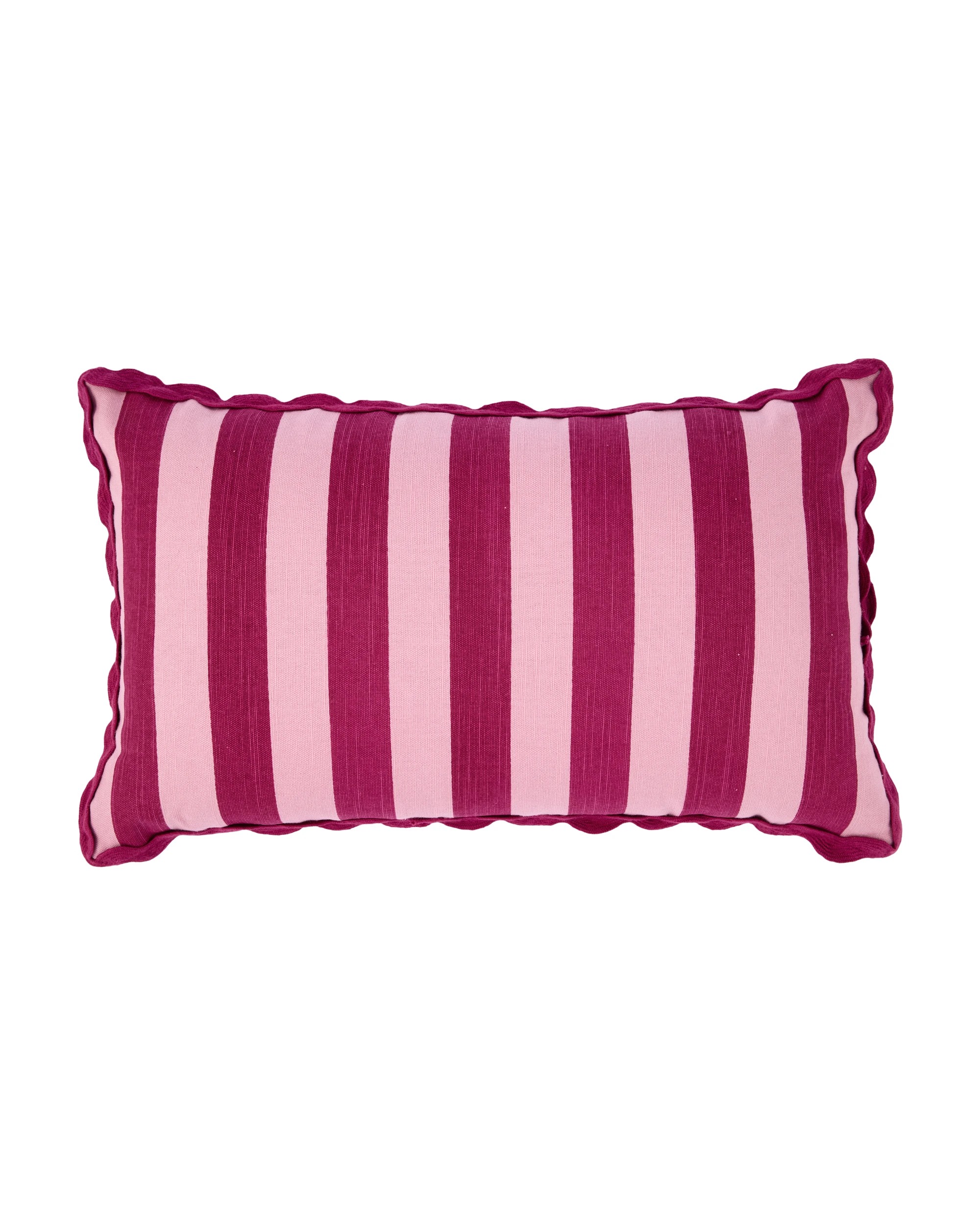 1 Stripe Ric Rac Cushion - Berry, 1 of 4