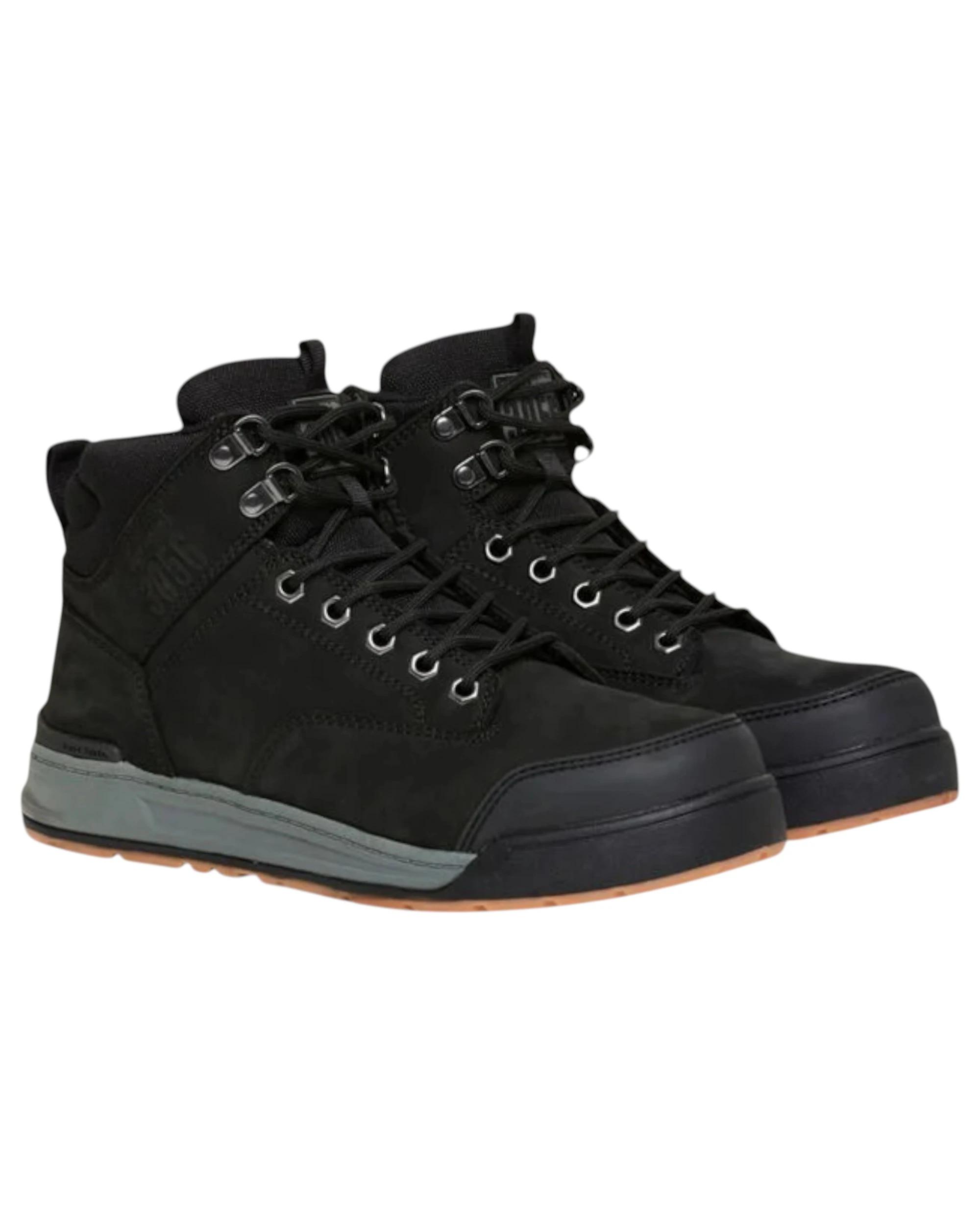5 Hard Yakka Mens 3056 Lace Boots Zip Steel Top Cap Industrial Boot BLACK, 5 of 7
