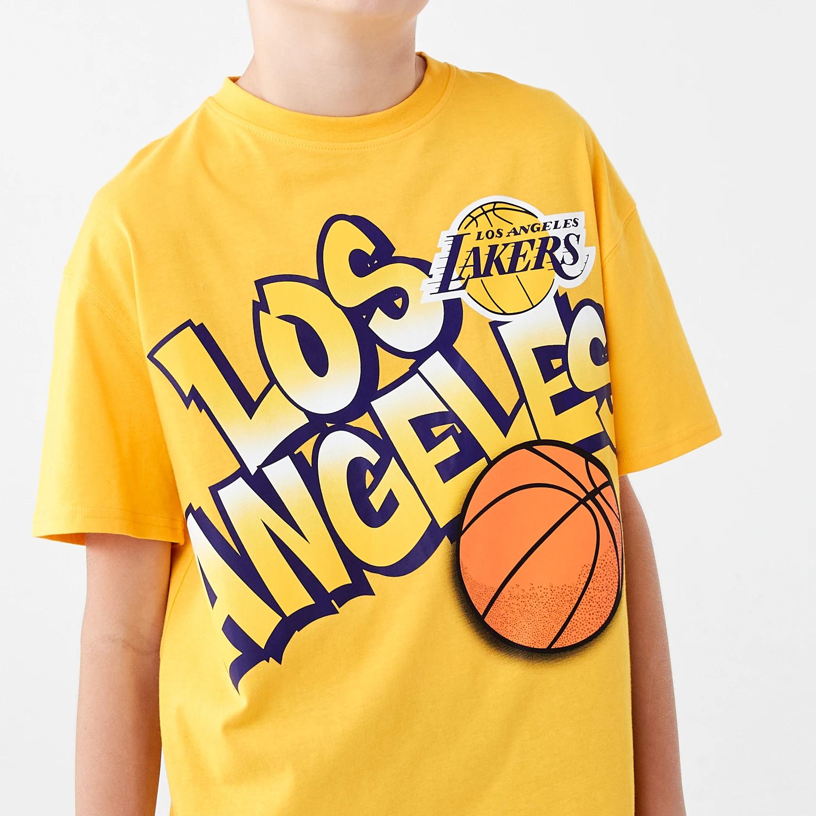 5 Official NBA Kids T-shirt YELLOW LAKERS TEE, 5 of 7