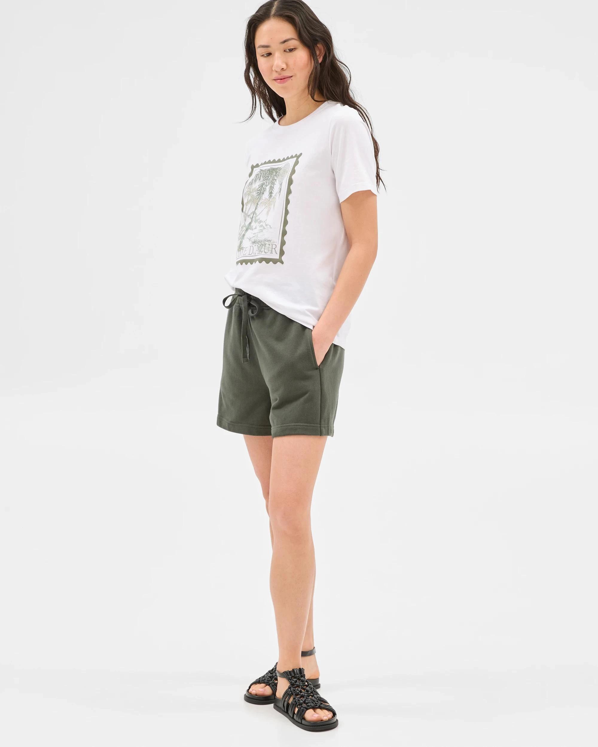 2 Target Australian Cotton Jersey Pull On Shorts Dark Khaki, 2 of 6