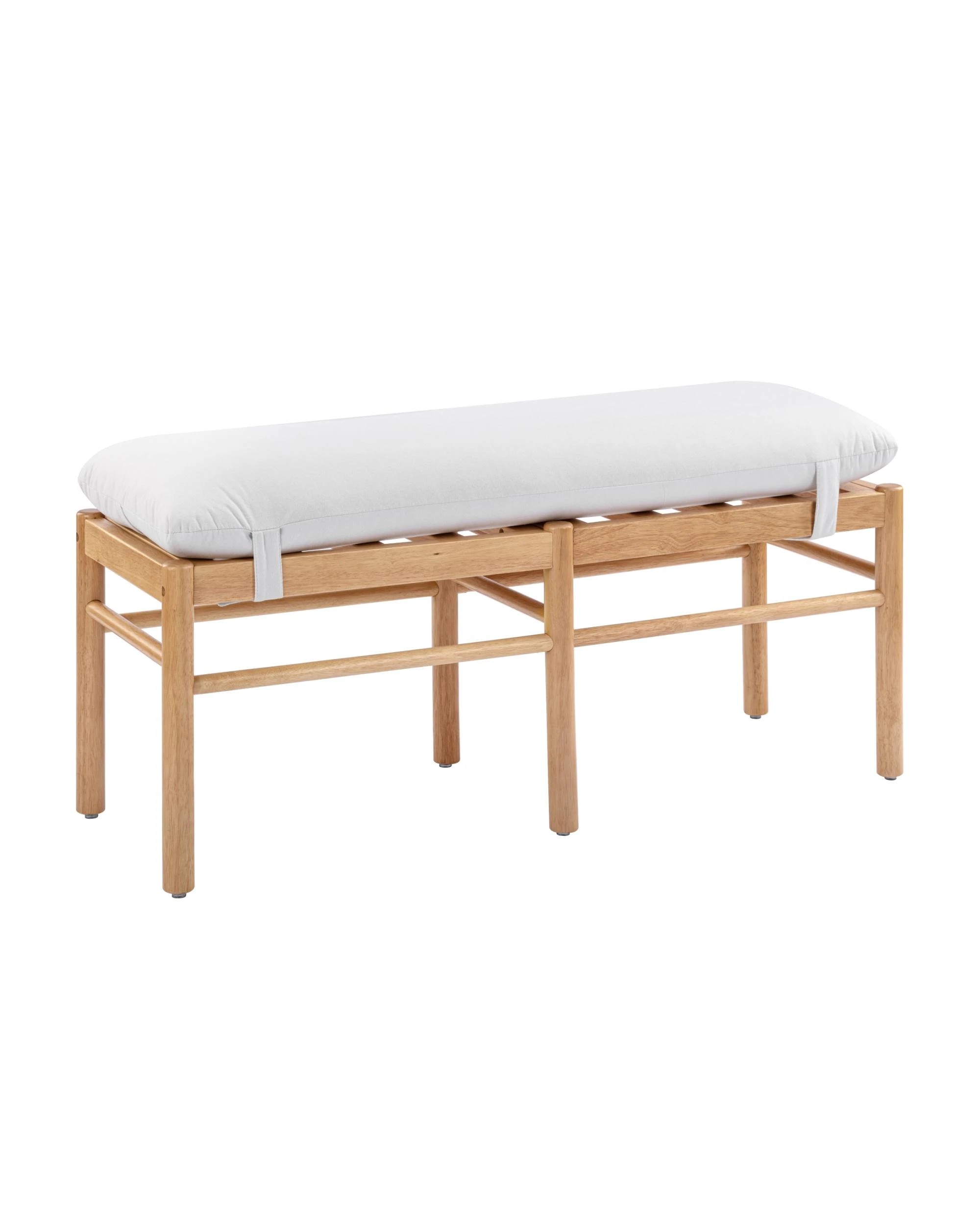 1 Kodu Bench Seat 113W with Cushion Rubberwood - Beige, 1 of 10