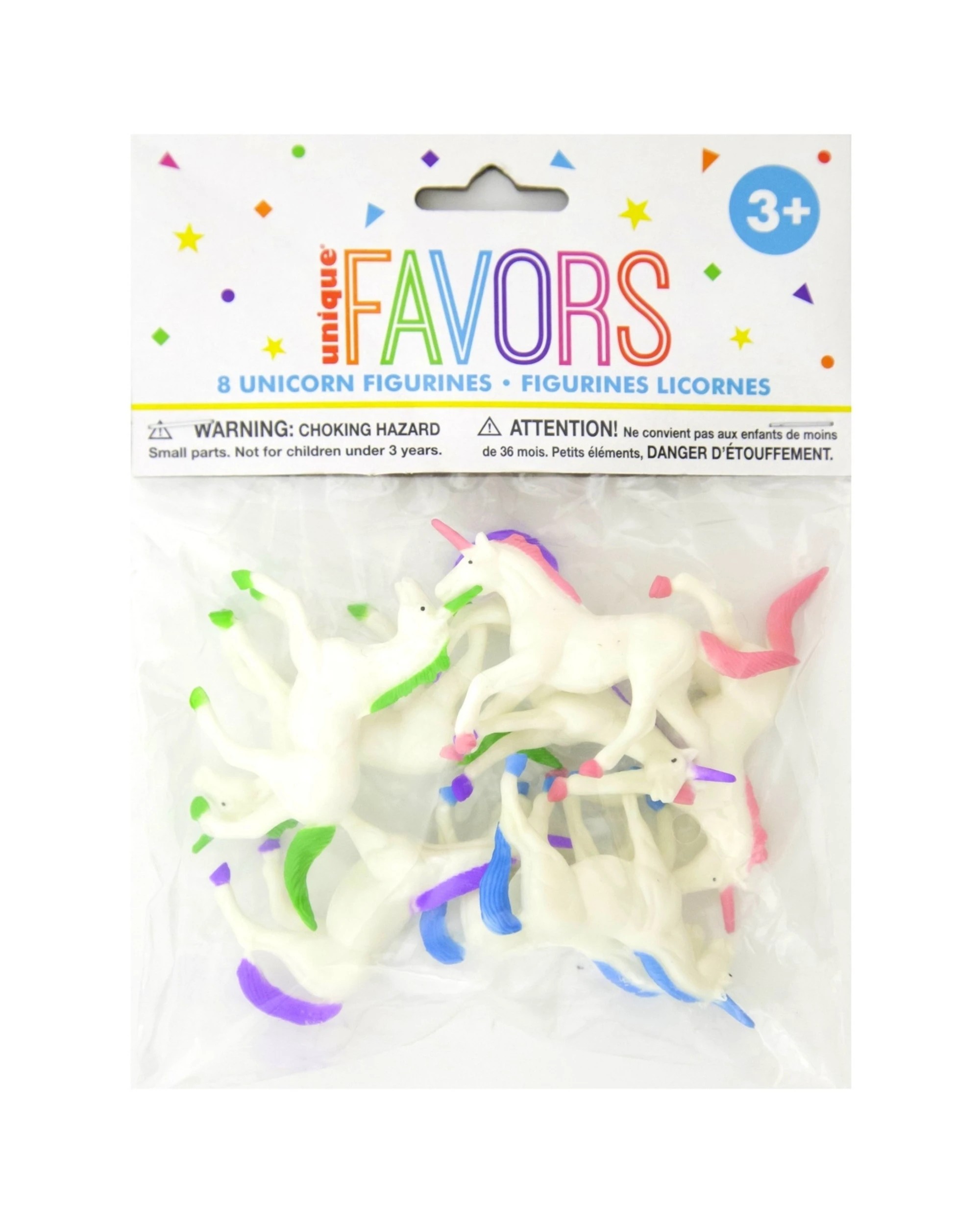 2 Unique Unicorn Plastic Toys Pack of 8 - Multi, 2 of 2
