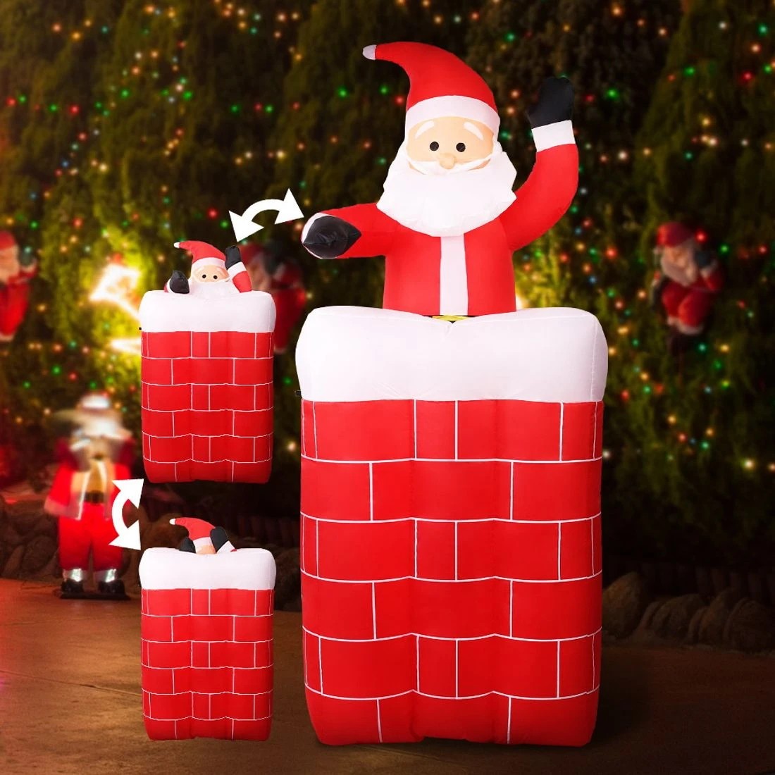 8 Jingle Jollys Christmas Inflatable Santa Pop Up 1.8M Illuminated Decorations - Multi, 8 of 9