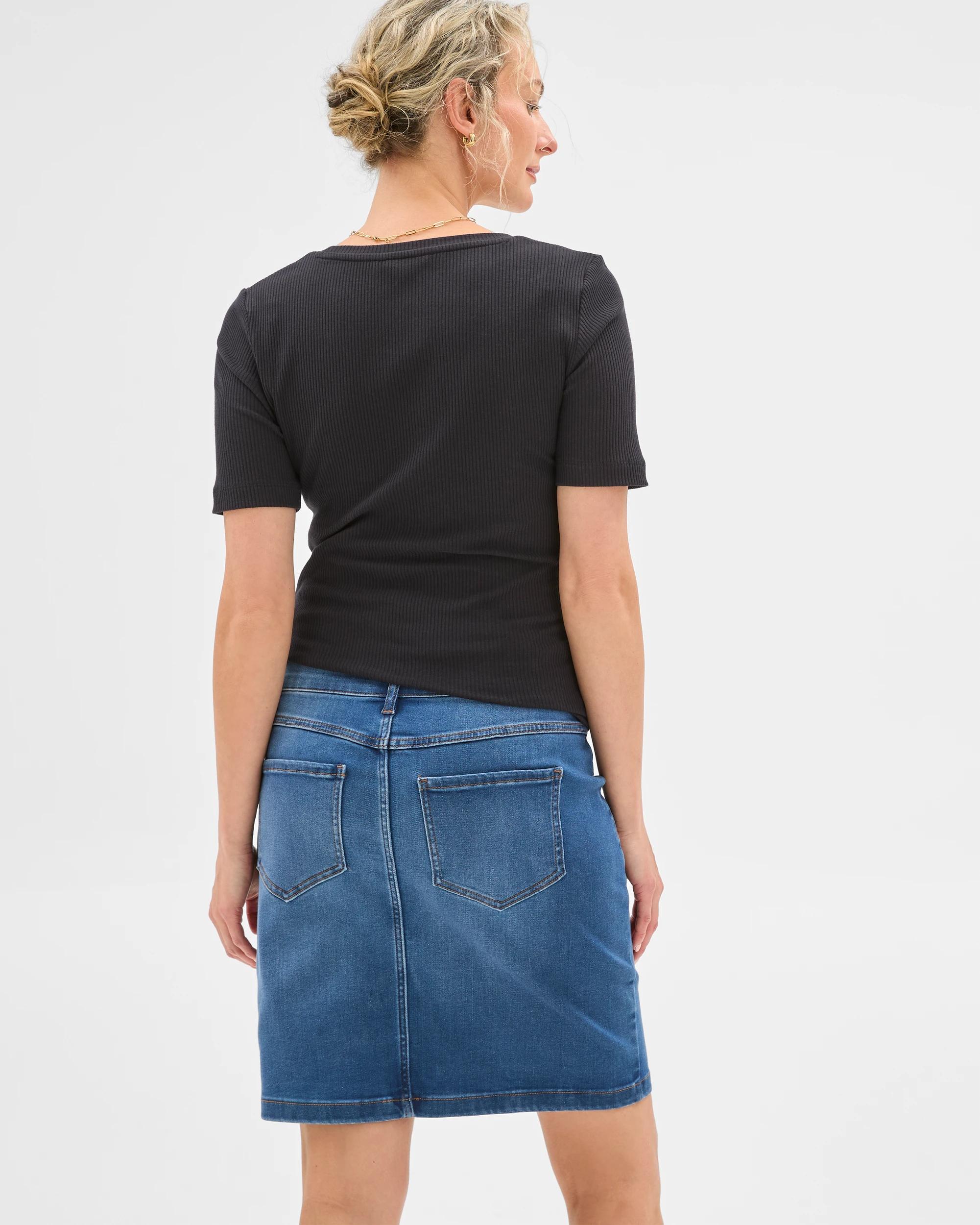 5 Target Maternity Denim Mini Skirt — Under-belly Fit, Mediterranean Blue (size 18) MEDITERRANEAN BLUE, 5 of 6