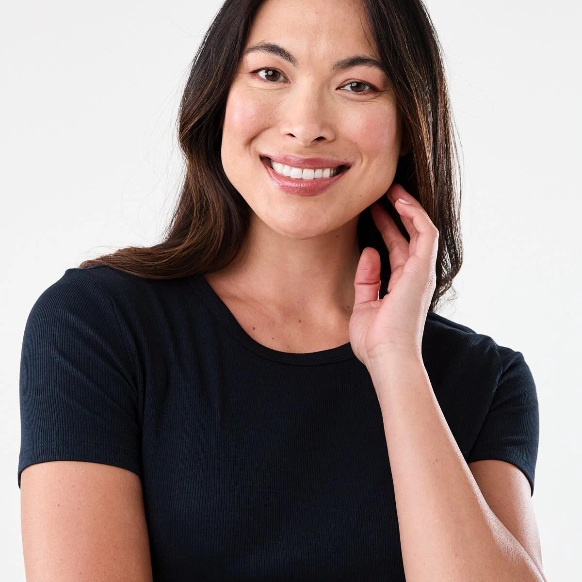 4 Short Sleeve Rib Crew Neck T-shirt SKY CAPTAIN, 4 of 5