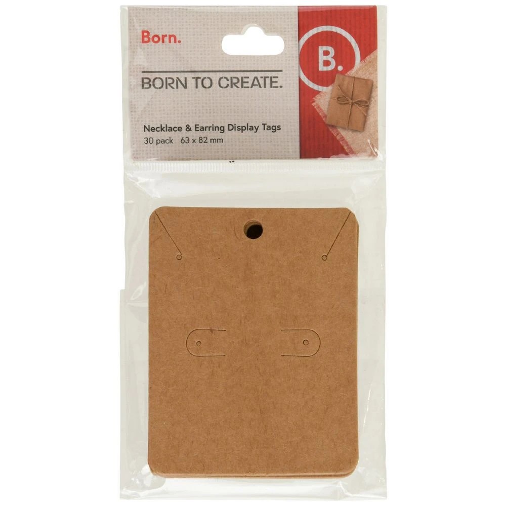 1 Born Kraft Earring and Necklace Cards 63 x 82mm 30 Pack, 1 of 2