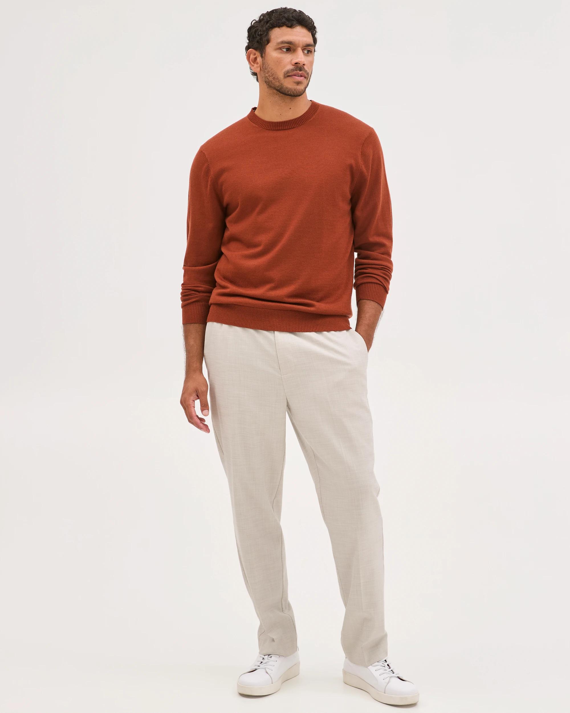 3 Preview Australian Merino Wool Knit Jumper RUST, 3 of 7