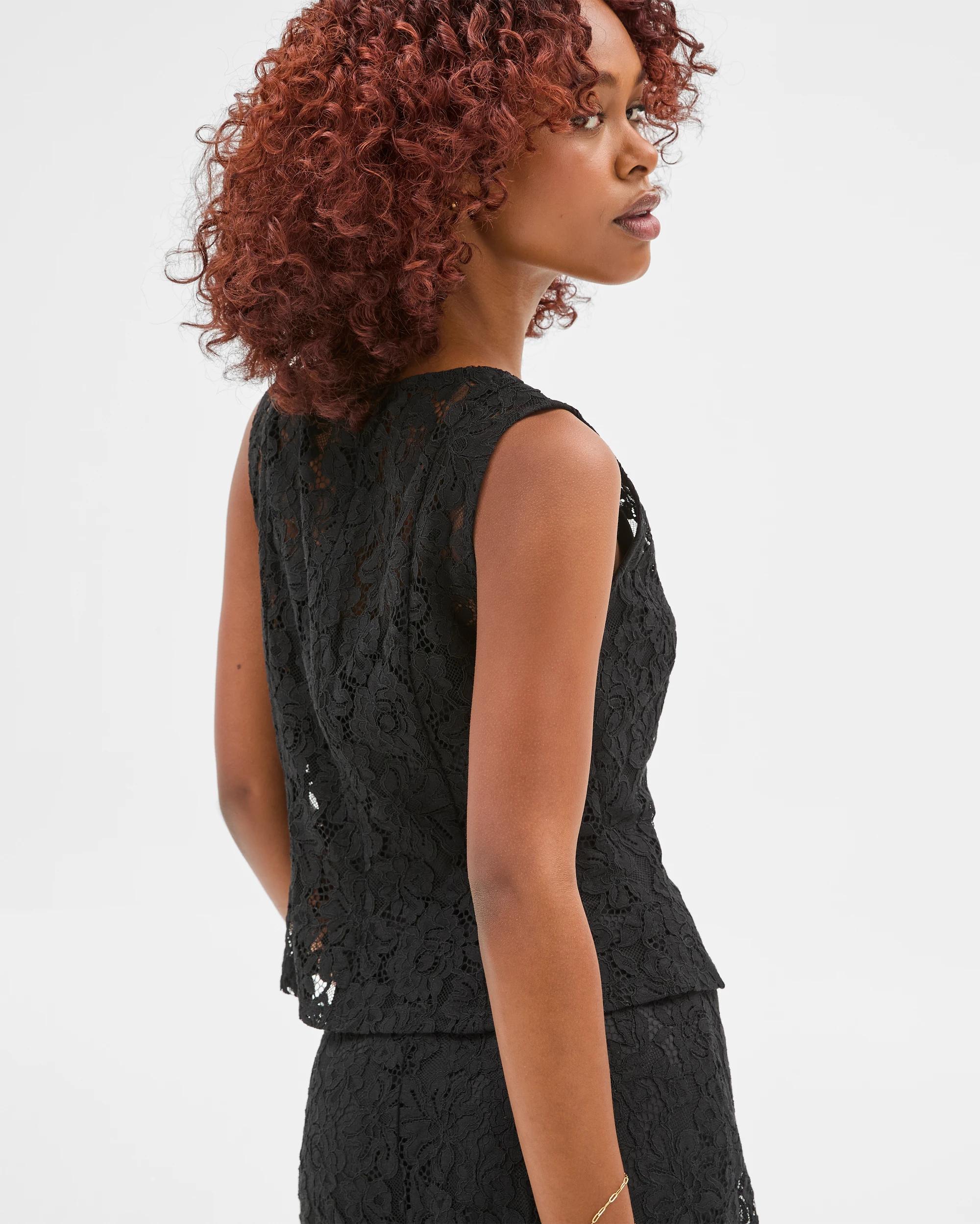 5 Target Petites Sleeveless Lace Top BLACK, 5 of 5