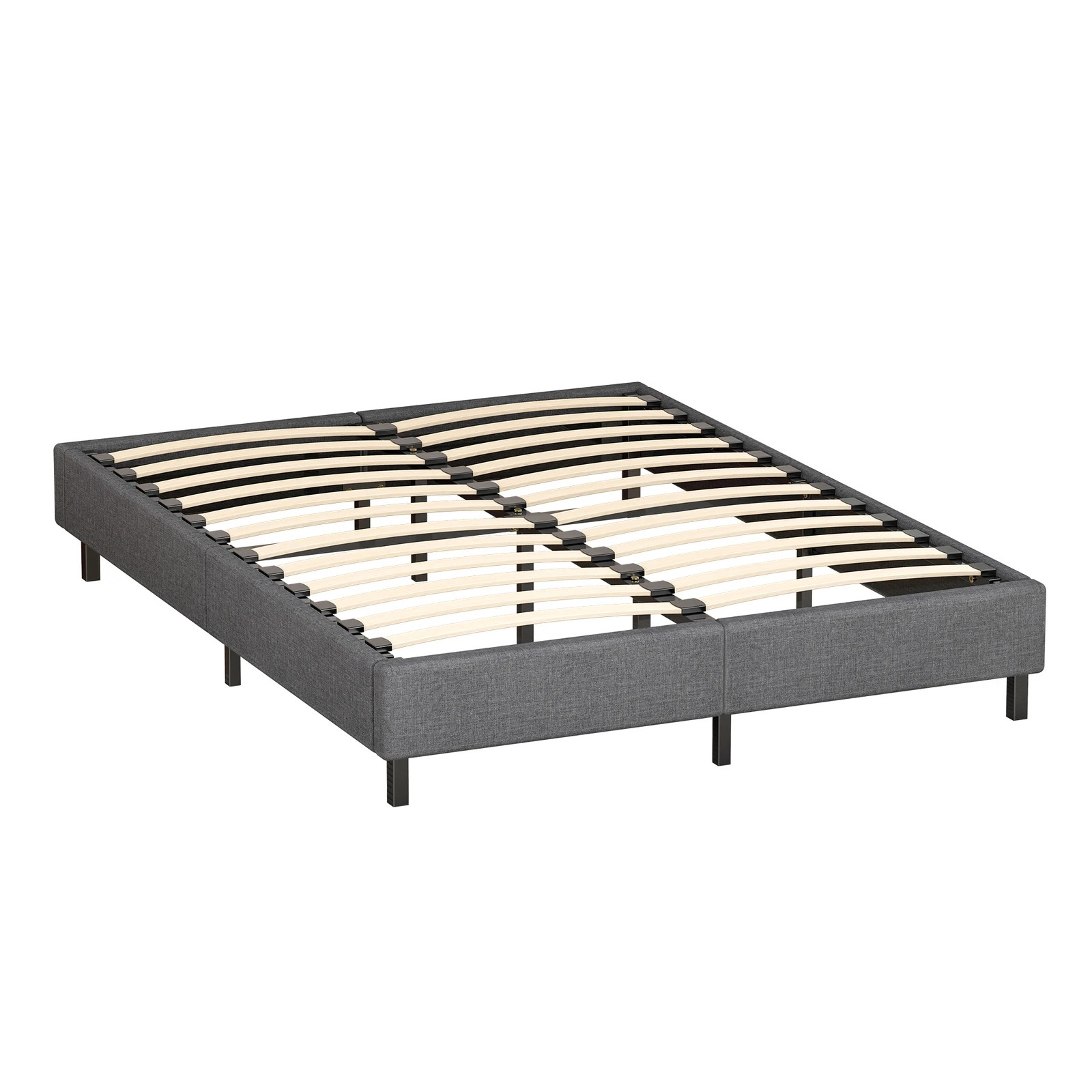 10 Alfordson Bed Frame Double Size Mattress Base Foundation Fabric Basel - Grey, 10 of 10